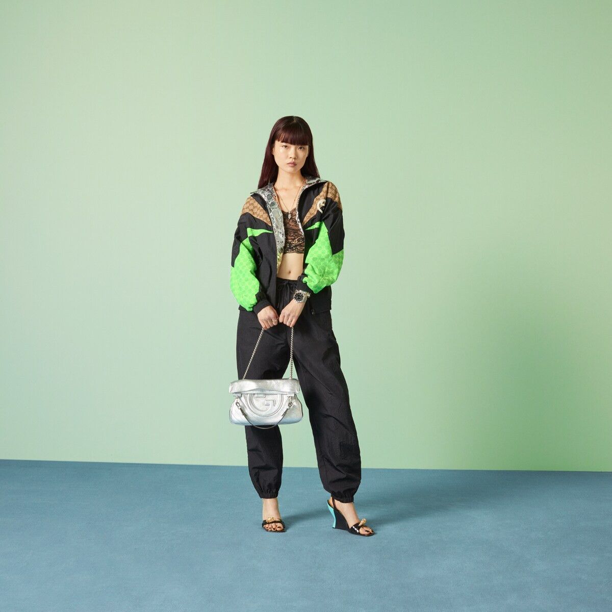 Gucci Gucci Nylon Pants With GG Patch Black Green Pockets Size 28" / US 6 / IT 42 - 2 Thumbnail