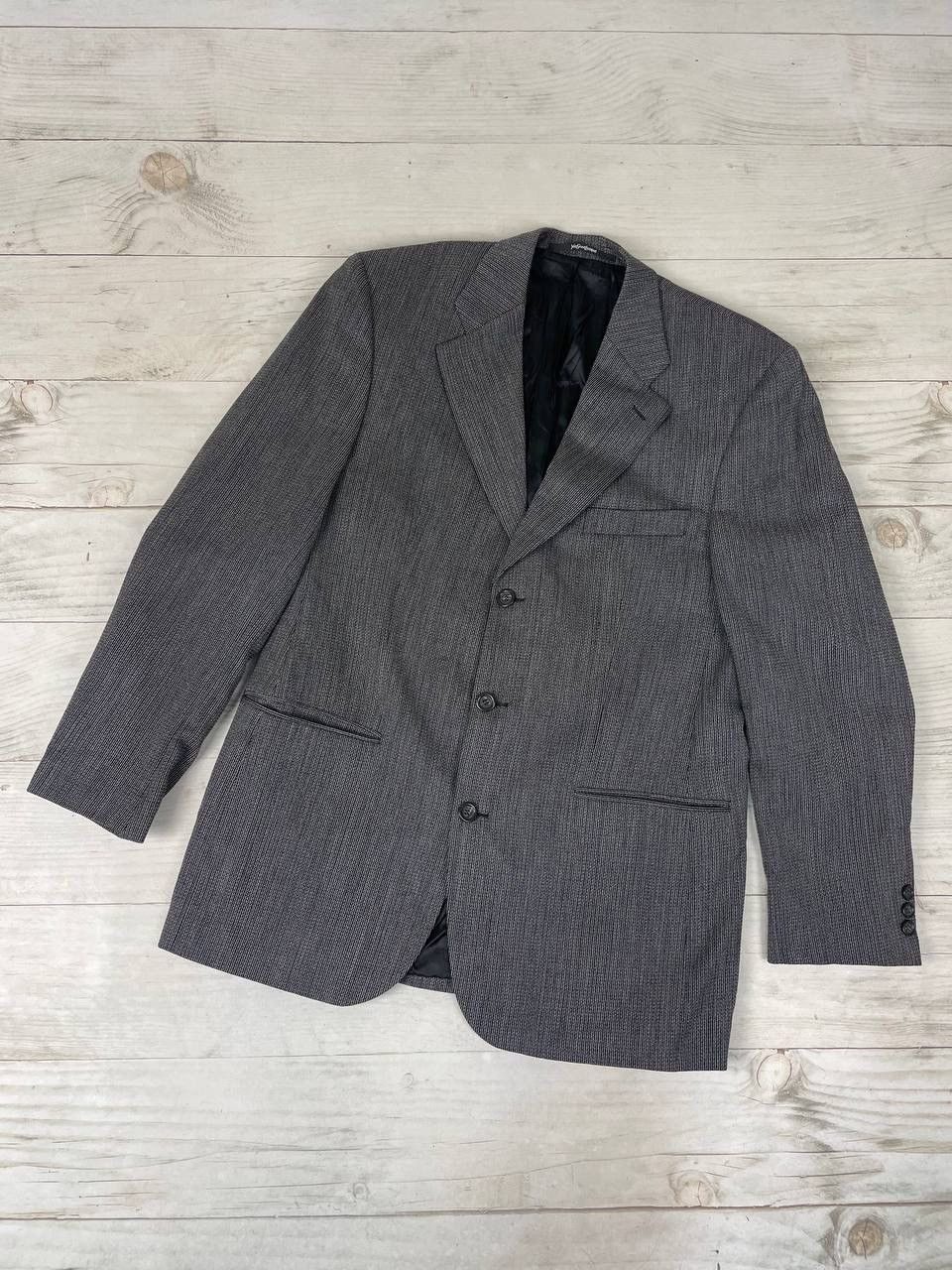 Vintage Yves Saint Laurent YSL Wool Blazer Men Size 50 Gray