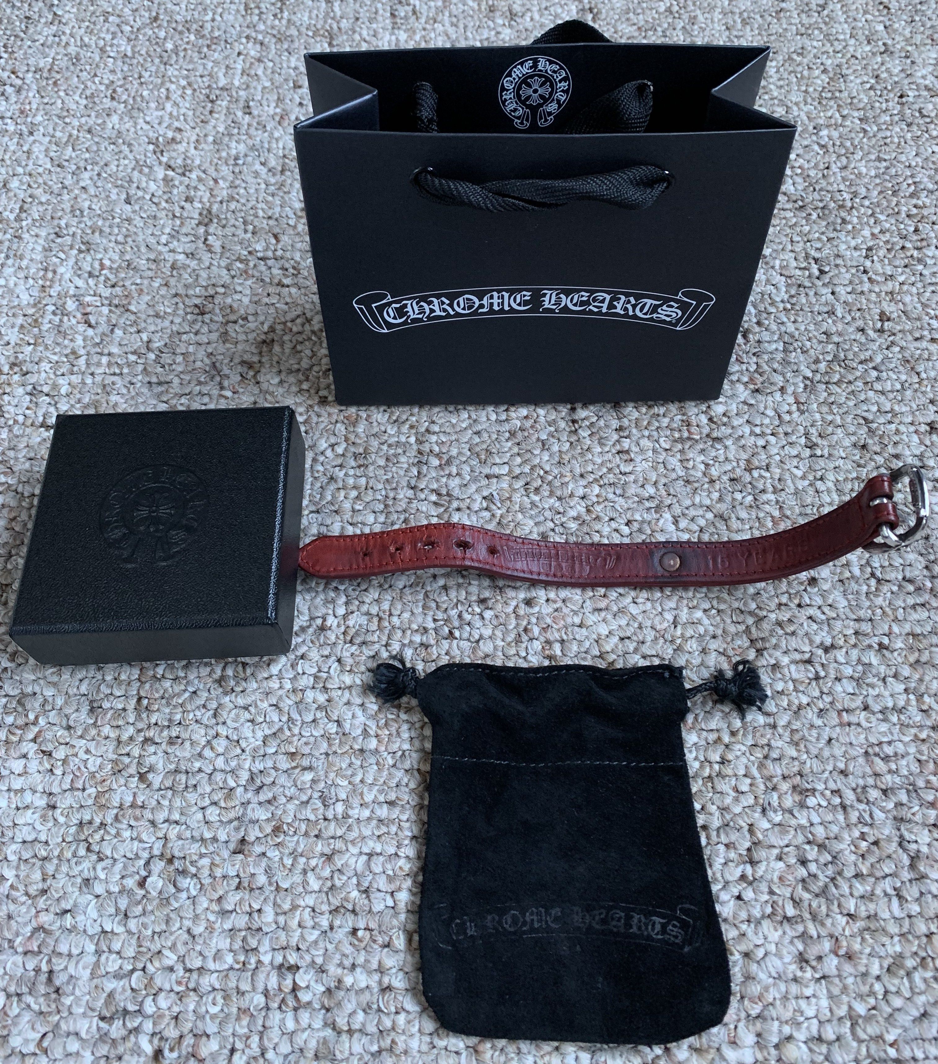 Chrome Hearts Chrome Hearts 15th Anniversary Leather Silver Bracelet Size ONE SIZE - 6 Thumbnail