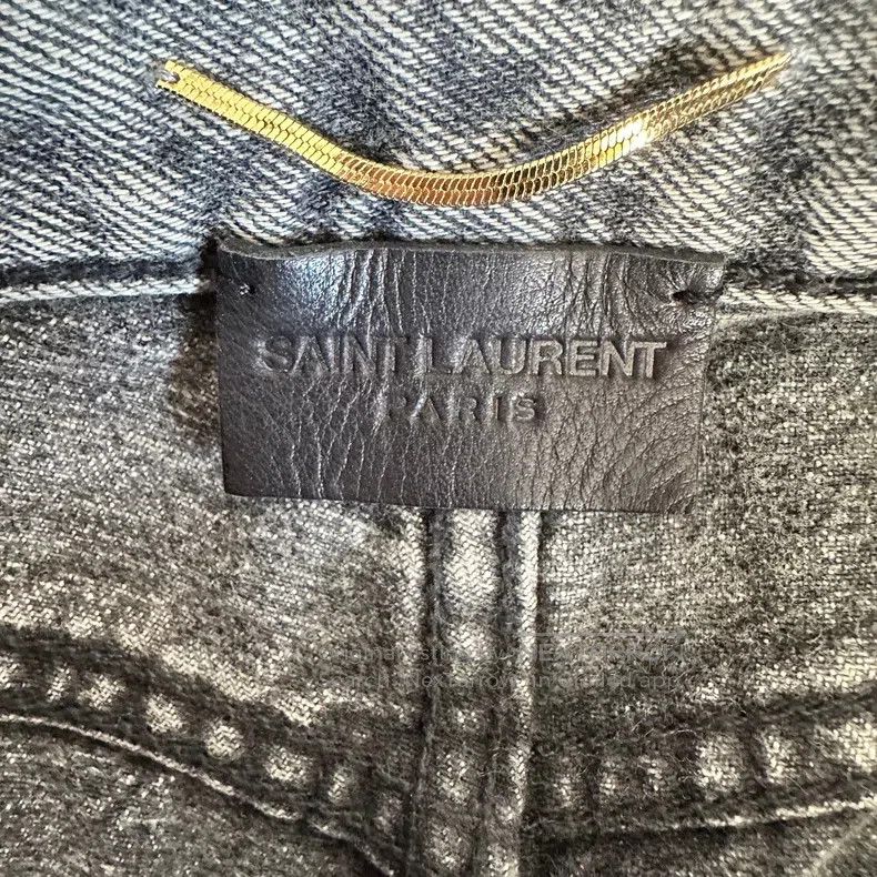 Saint Laurent Paris Saint Laurent Paris Grey embroidered denim jeans Size 25" / US 0 / IT 36 - 4 Thumbnail