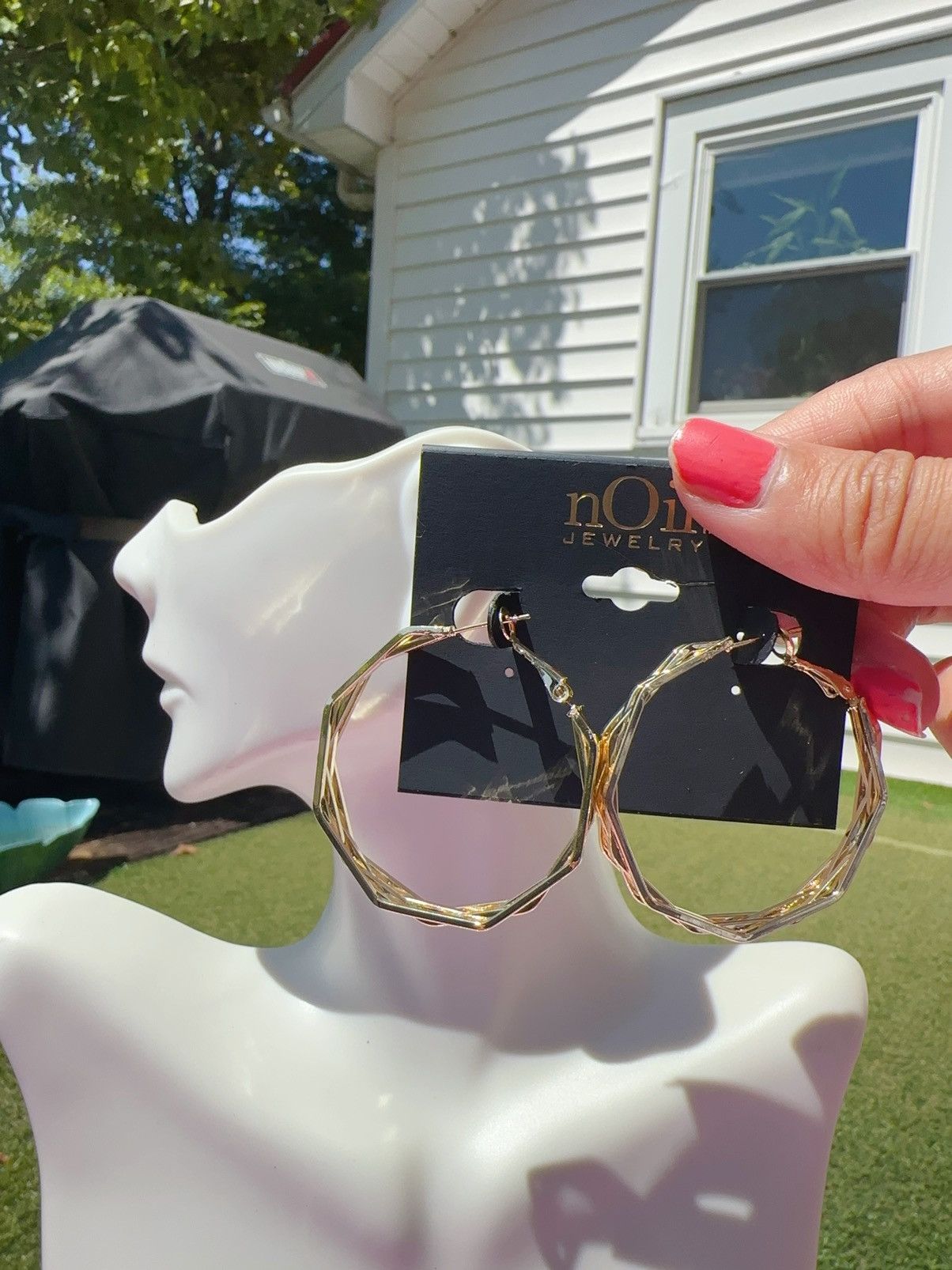 Designer Noir Geometric multiple gold loops clip on earrings Size ONE SIZE - 1 Thumbnail