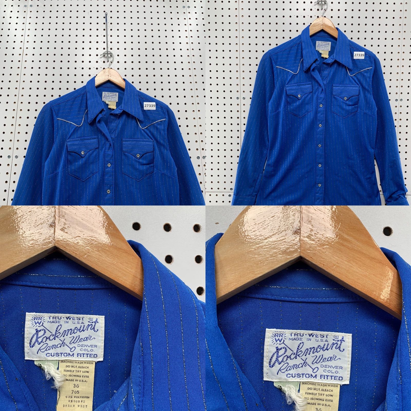 Rockmount Ranch Wear VINTAGE Rockmount Ranchwear Blue Striped Long Sleeve Button-Up Pocket Shirt Small Cowboy Western Unisex Size US S / EU 44-46 / 1 - 8 Thumbnail