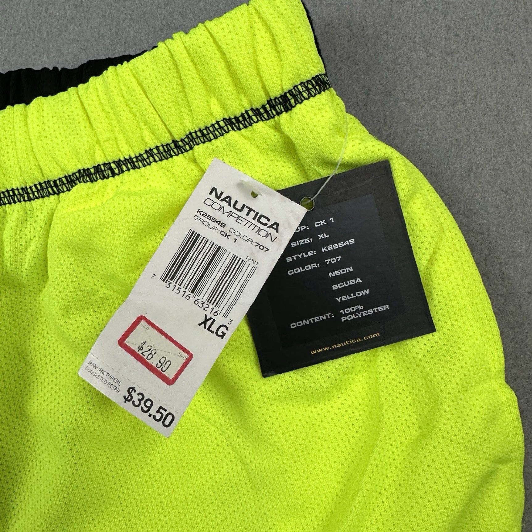 Nautica Nautica Competition Athletic Shorts Men XL Scuba Yellow Spellout Y2K Deadstock Size US 36 / EU 52 - 7 Thumbnail