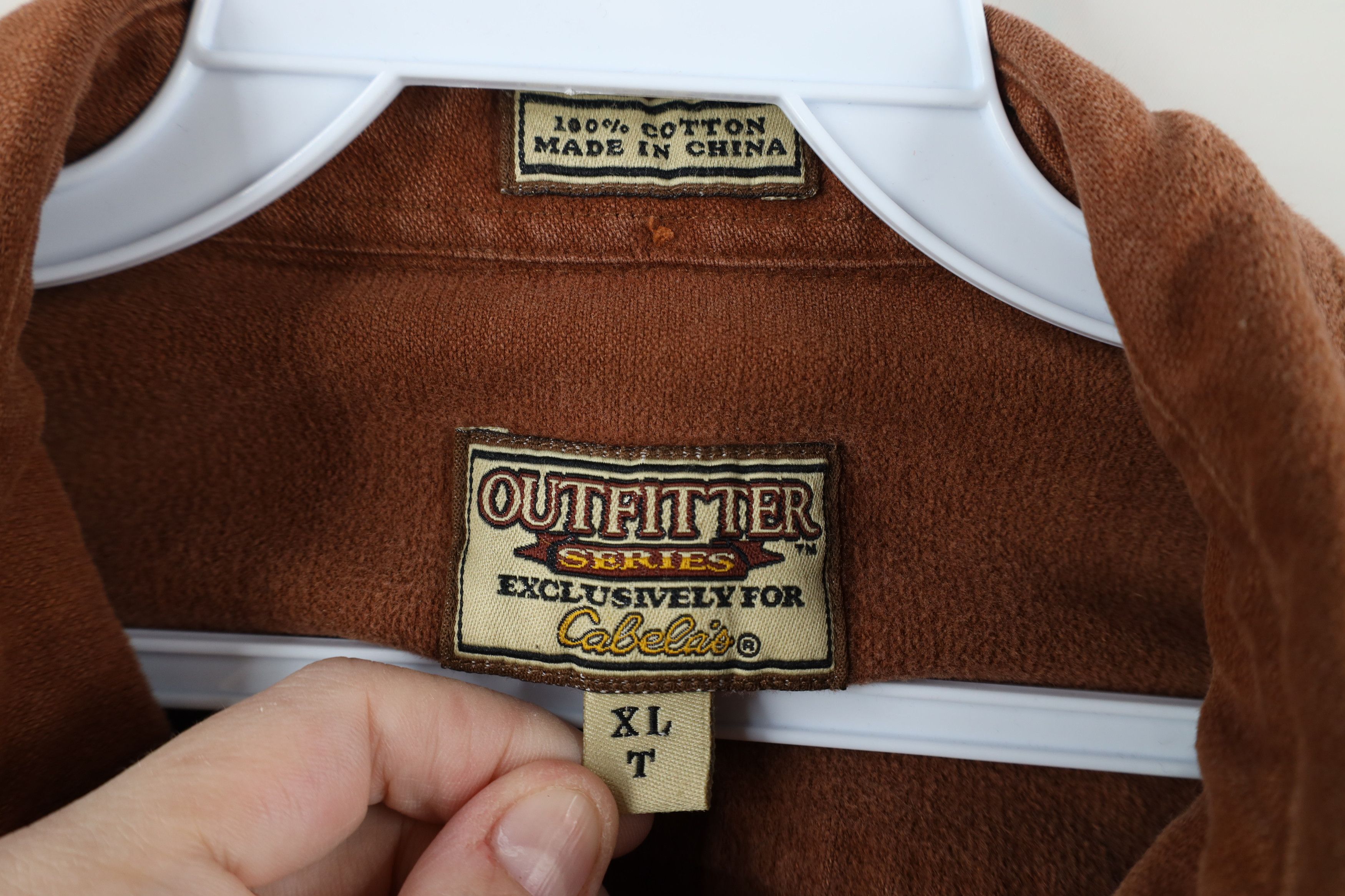 Cabelas × Vintage Vintage 90s Cabelas Chamois Cloth Button Down Shirt Brown Size US XL / EU 56 / 4 - 9 Thumbnail