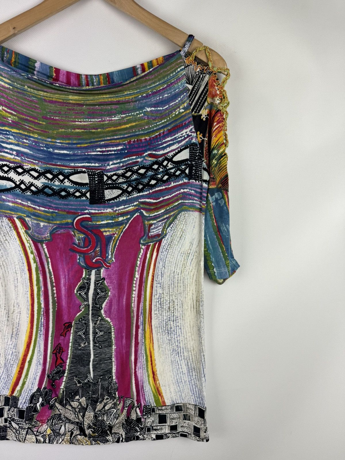 Other Save The Queen Ladies Y2K Patterned Top Tunic Blouse Size L / US 10 / IT 46 - 3 Thumbnail