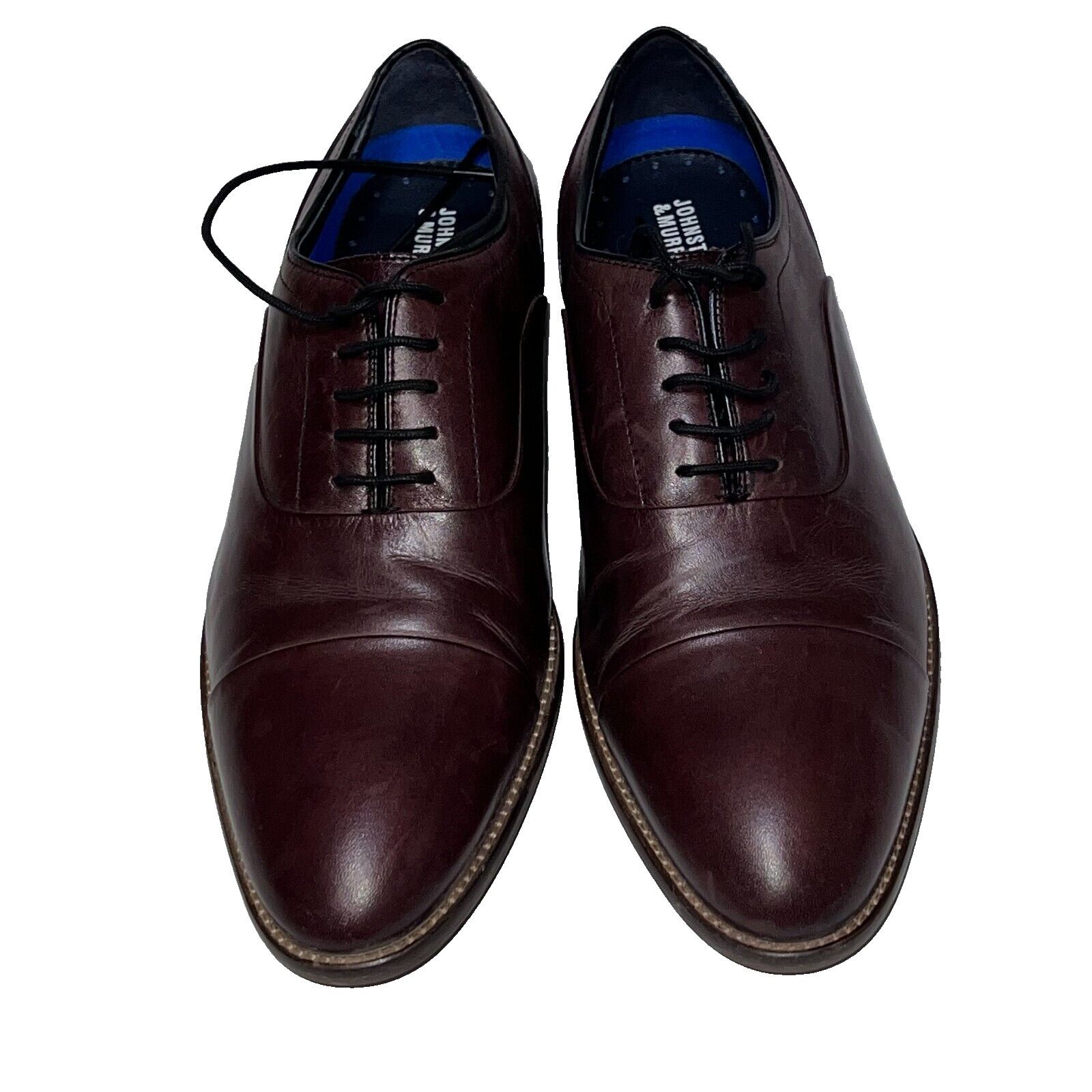 Johnston & Murphy Johnston & Murphy Burgundy Leather Cap Toe Oxfords Size 10M Size US 10 / EU 43 - 4 Thumbnail