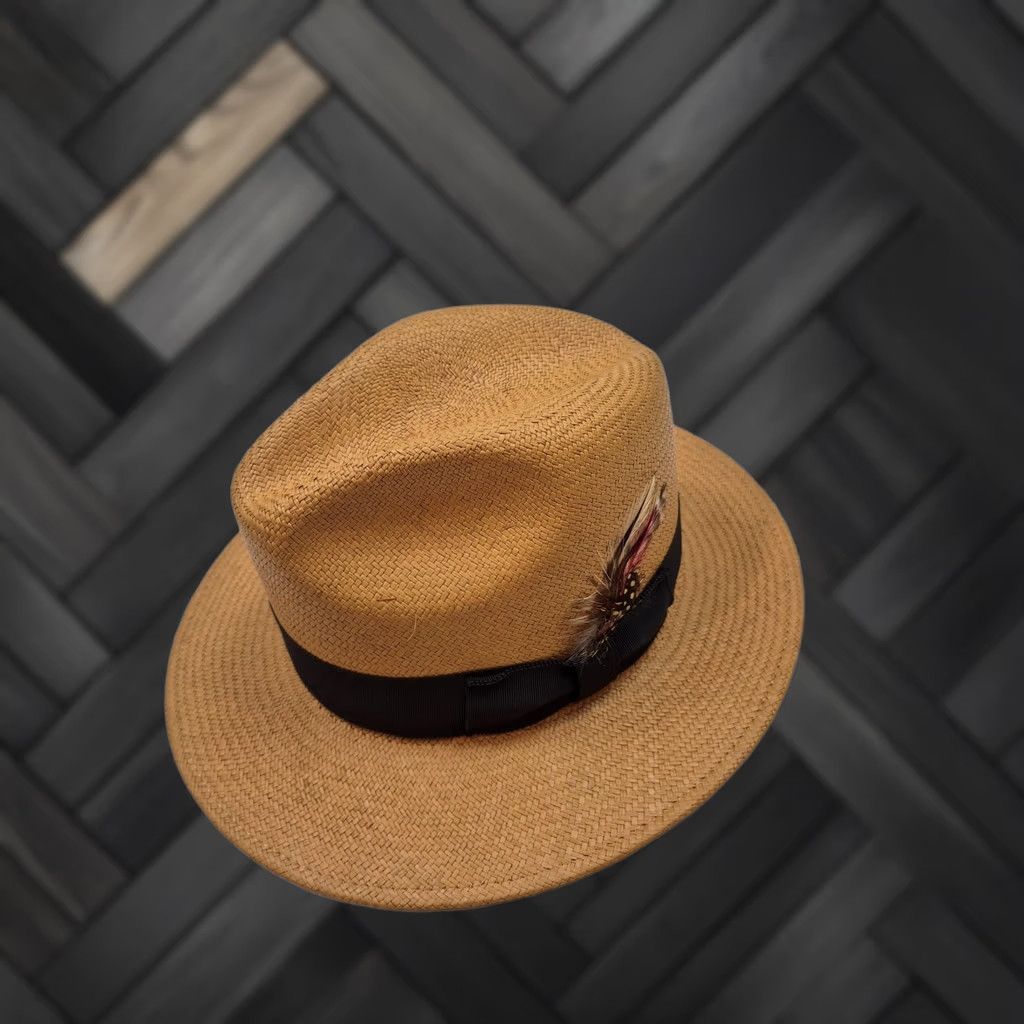 Vintage Genuine Panama Hat Fedora Men's M Beige Straw Lightweight Breathable Casual Summer Size ONE SIZE - 1 Thumbnail