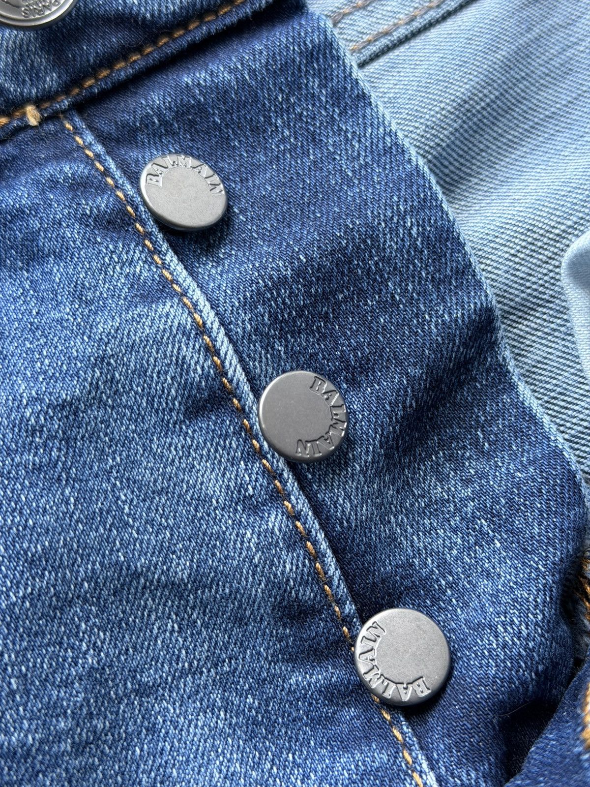 Balmain 2000s Balmain Washed Biker Denim Jeans Size US 36 / EU 52 - 11 Thumbnail