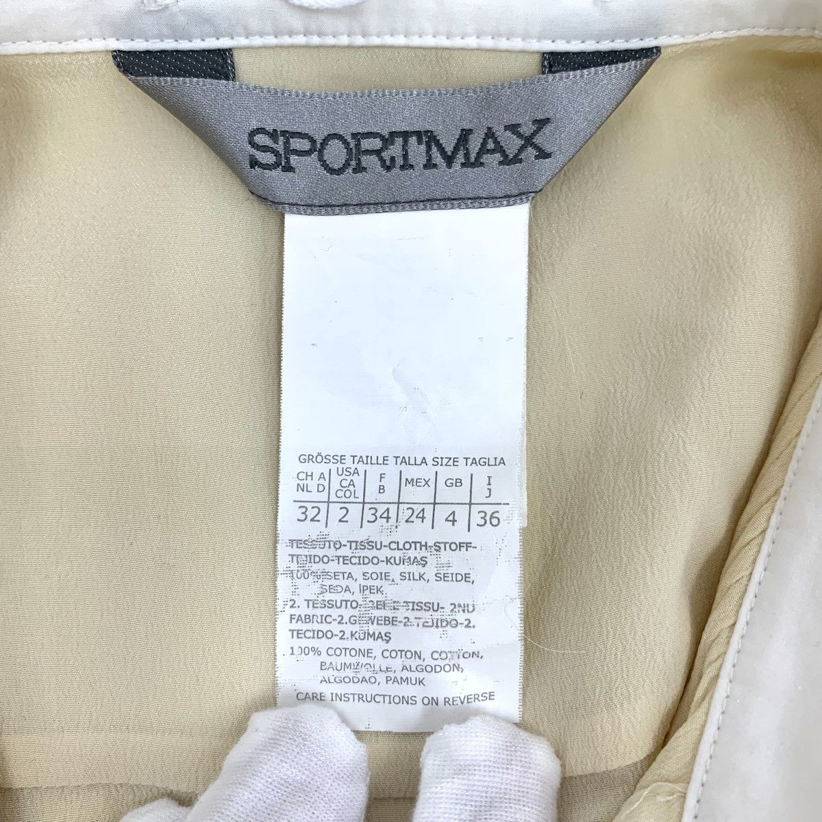 Sportmax Sportmax Beige Pleated Silk Lapel Sleeveless Dress K26WX Size XS / US 0-2 / IT 36-38 - 5 Thumbnail