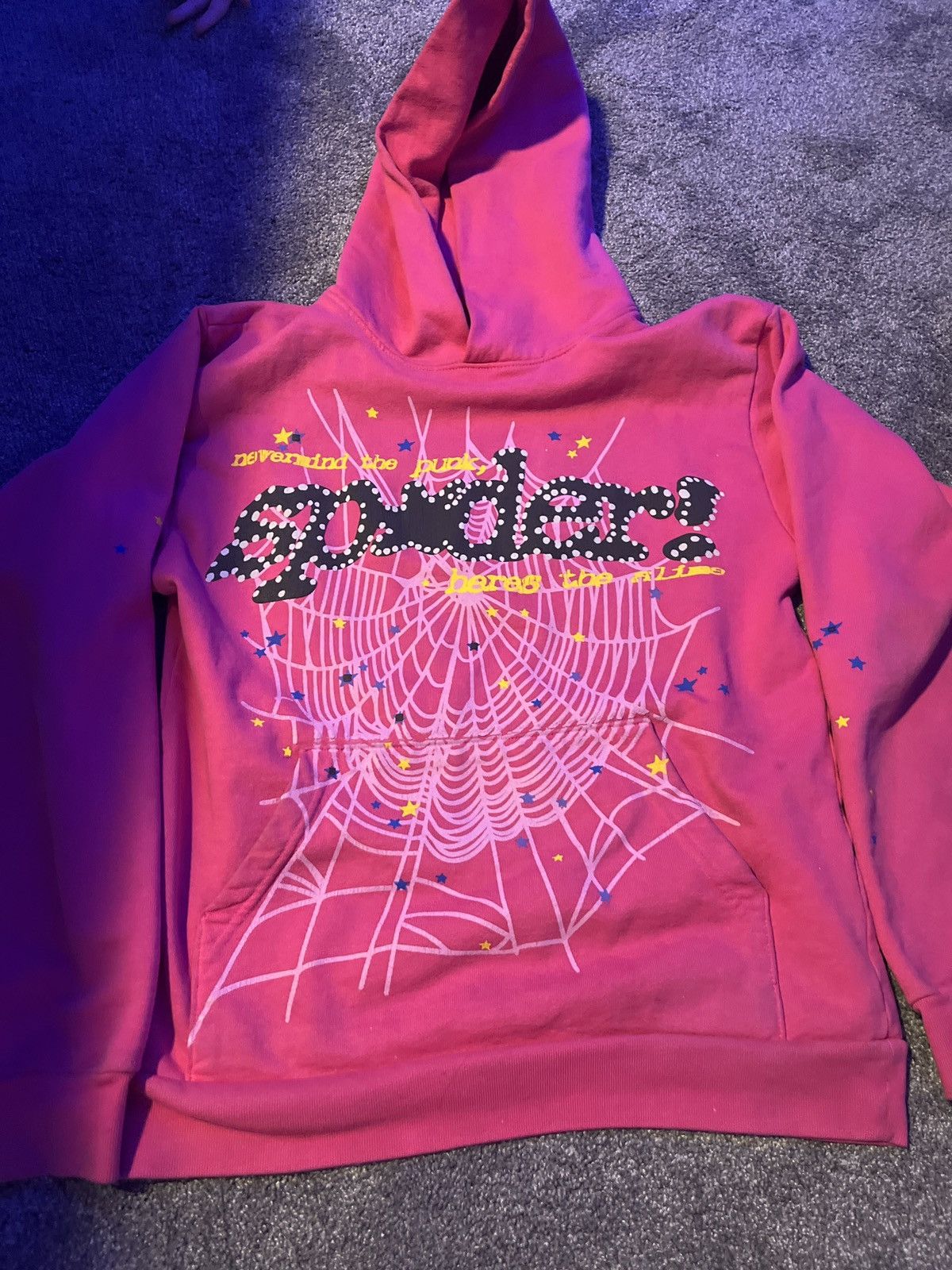 Sp5der × Young Thug Sp5der Worldwide Atlanta Hoodie Pink