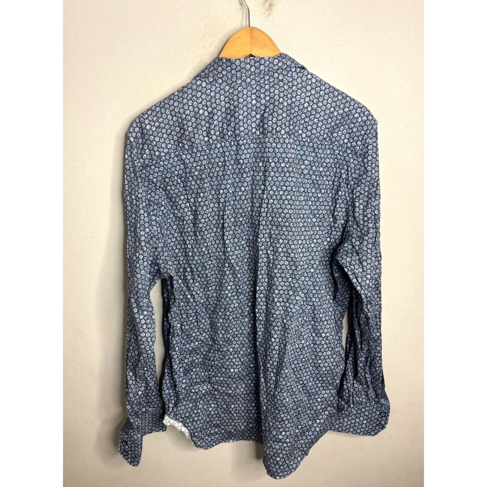 Robert Graham Robert Graham Shirt Mens XL Blue Geometric Pattern Button-Down Long Sleeve Classic Fit Size US XL / EU 56 / 4 - 5 Thumbnail