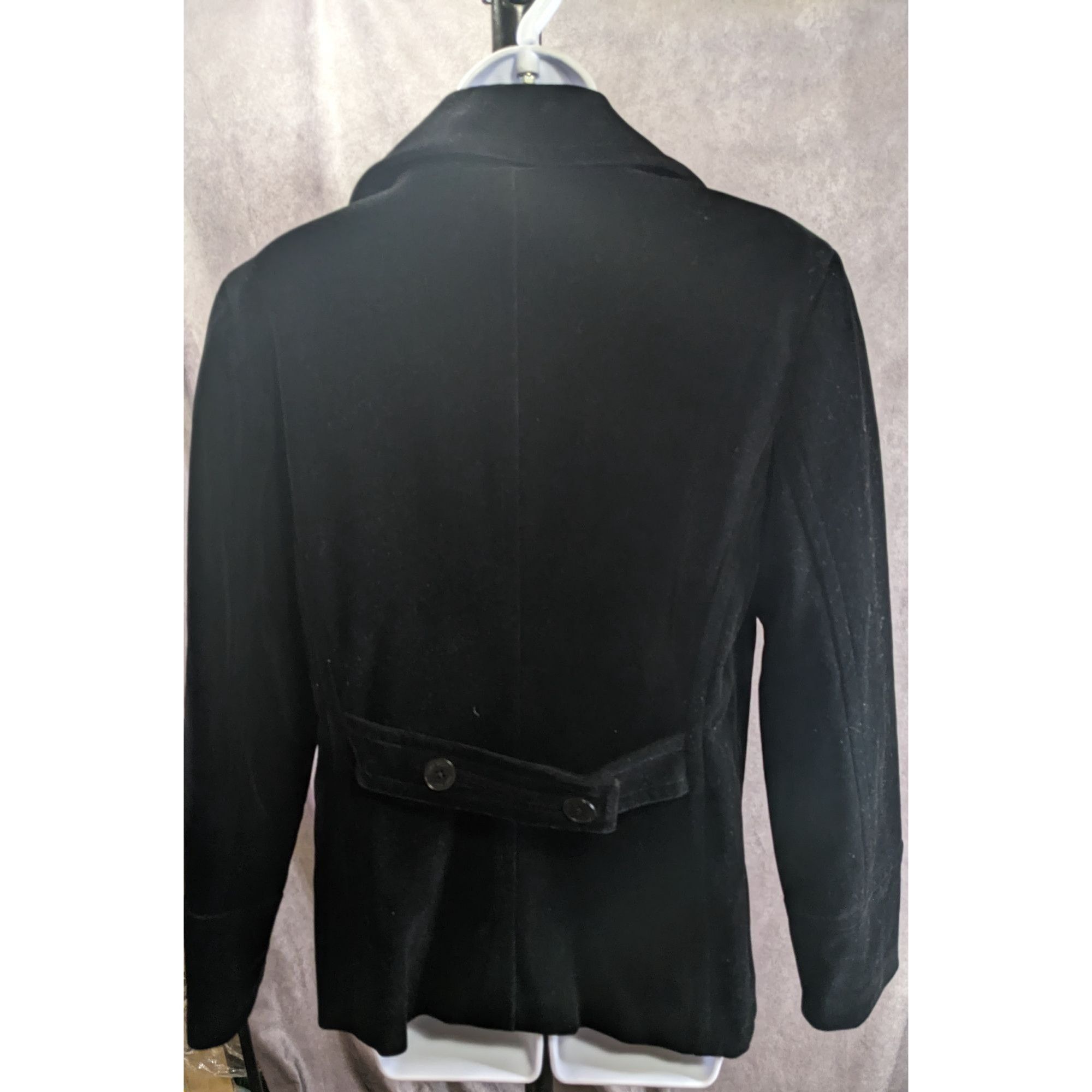Nine West Nine West Black Velvet Double-Breasted Peacoat Medium Quilte Size M / US 6-8 / IT 42-44 - 4 Thumbnail