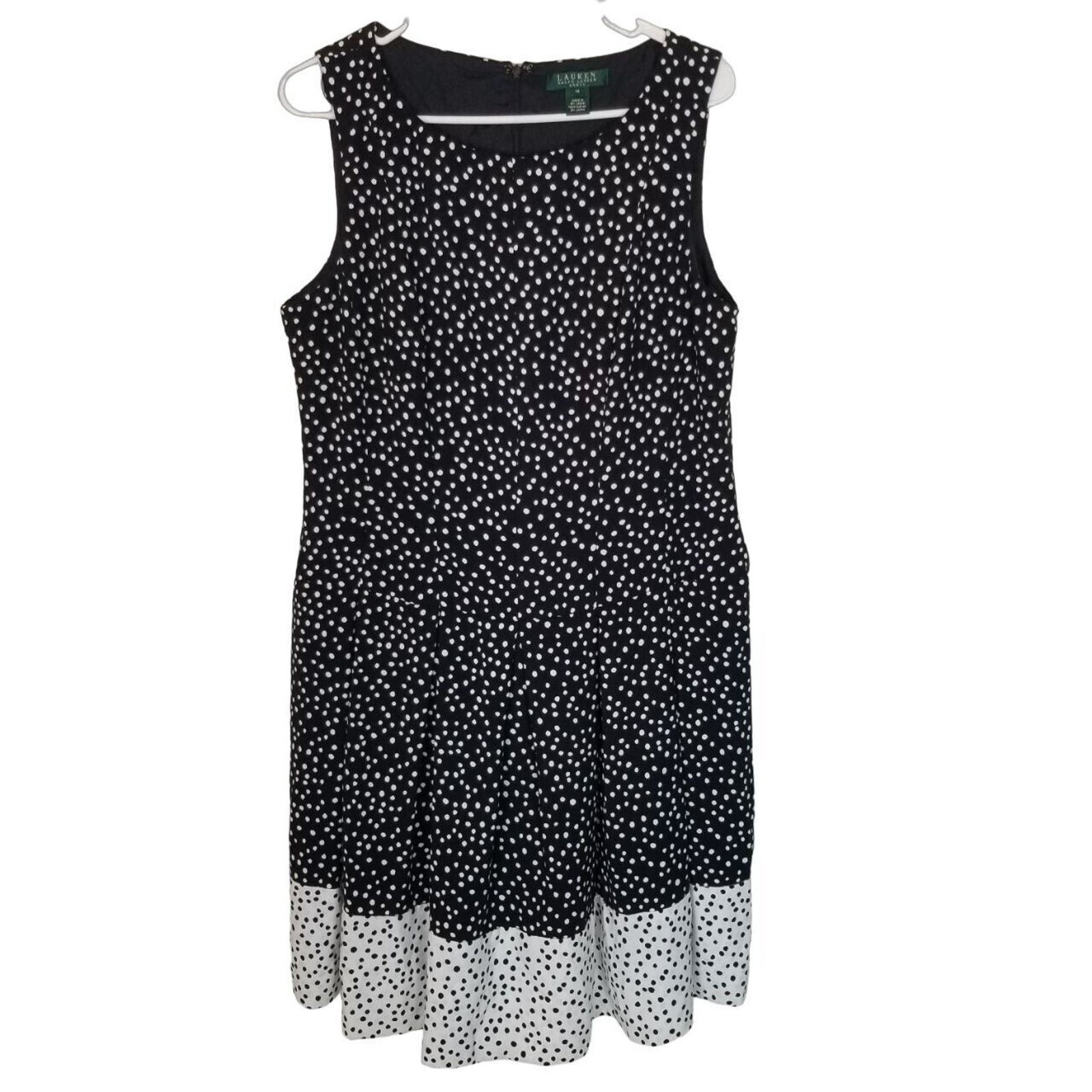 Lauren Ralph Lauren Lauren Ralph Lauren Classic Polka Dot Fit & Flare Dress 14 Size XL / US 12-14 / IT 48-50 - 1 Thumbnail