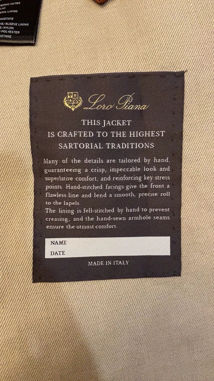 Loro Piana Loro Piana Handmade Italy 100% Heavy Linen Blazer Size 50R - 8 Thumbnail