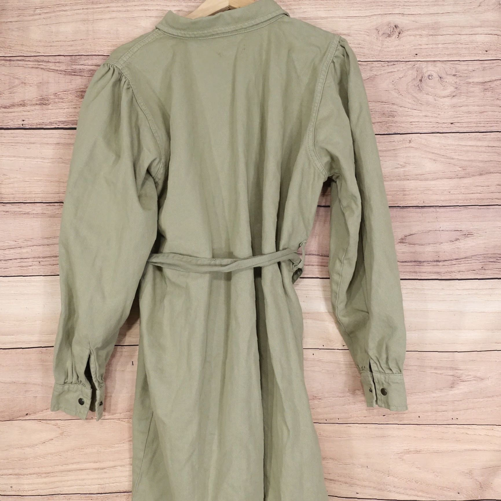Boohoo NWT Boohoo Maternity Belted Utility Dress Size 6 Light Khaki Long Sleeve Womens Size M / US 6-8 / IT 42-44 - 4 Thumbnail