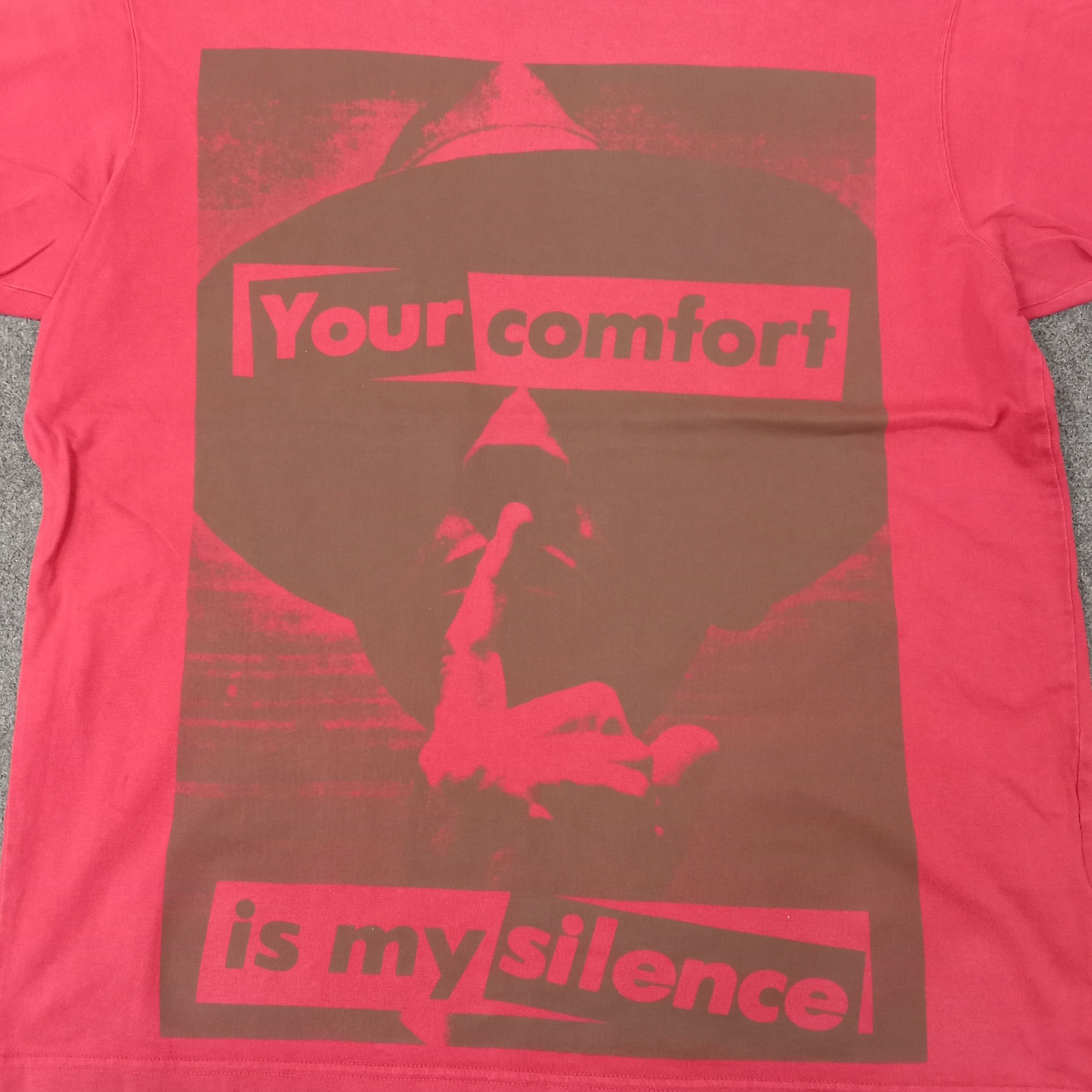 Japanese Brand Barbara Kruger Your Comfort Is My Silence Tshirt C223N20 Size US L / EU 52-54 / 3 - 2 Thumbnail