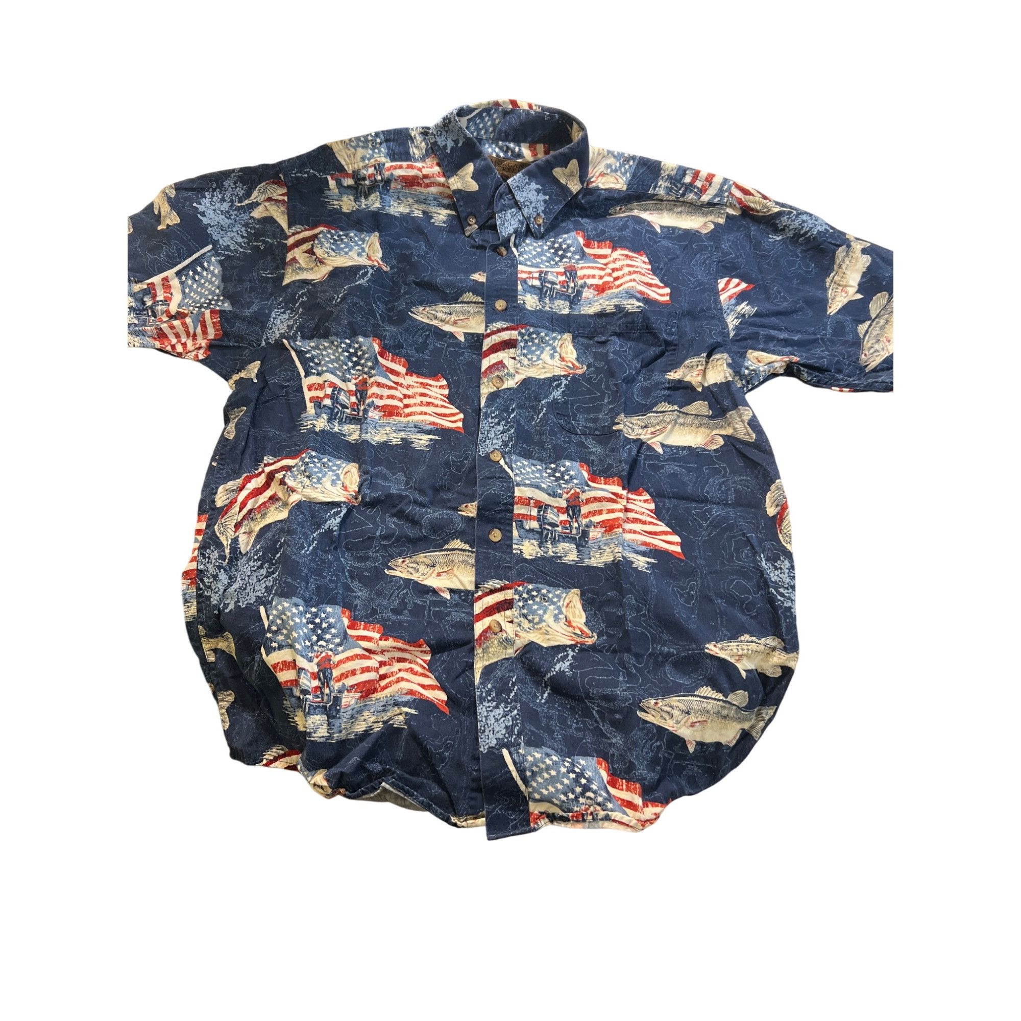 Other Morgan Creek Outfitters Mens Patriotic Fishing Short Sleeve Size US M / EU 48-50 / 2 - 1 Thumbnail