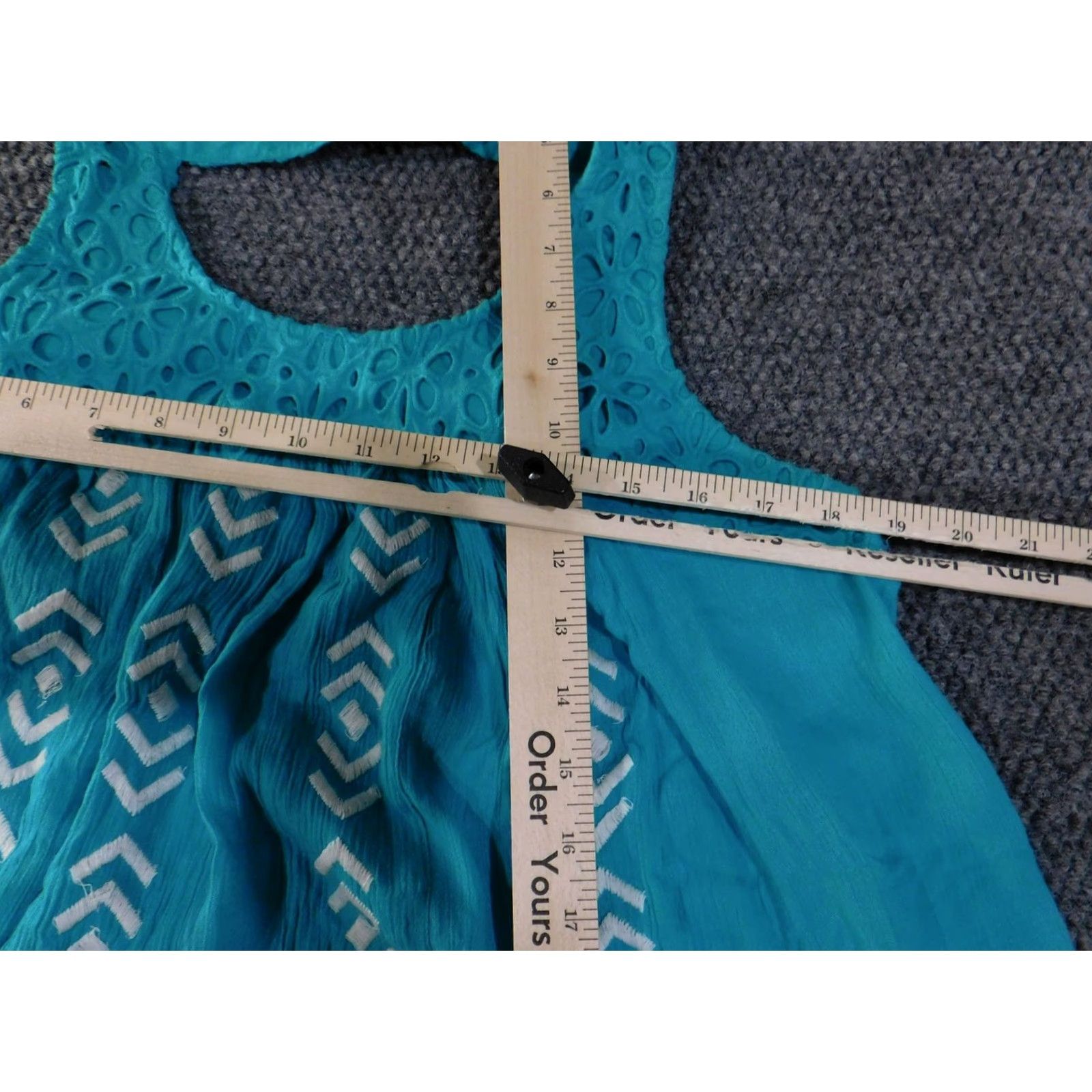 Vintage Crown & Ivy Tank Top Womens Small Blue Embroidered Lace Yoke Boho Flowy Summer Size S / US 4 / IT 40 - 7 Thumbnail