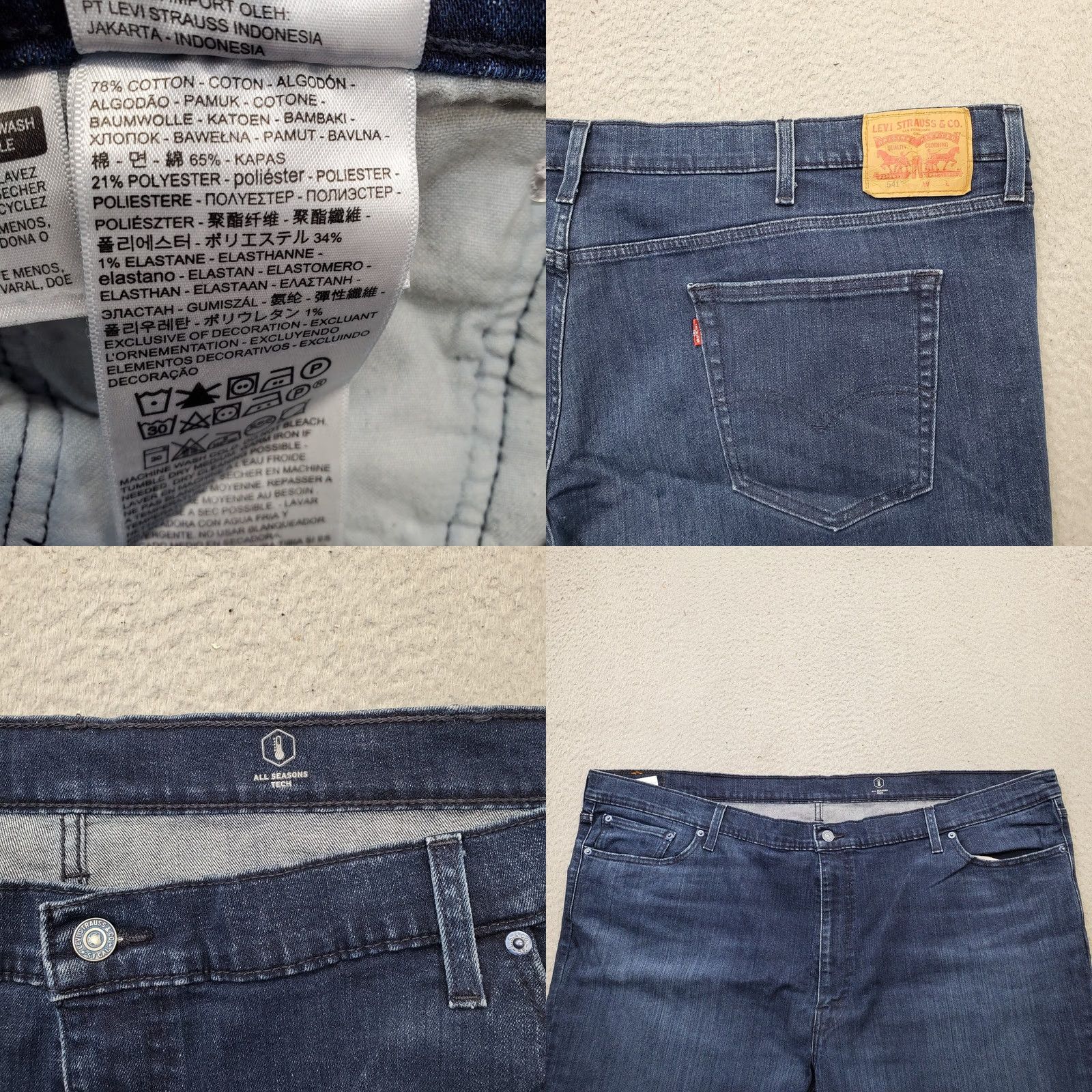Levi's Levi'S 541 Straight Fit Jeans Mens 52x29 Blue Denim Casual Streetwear Size US 36 / EU 52 - 8 Thumbnail