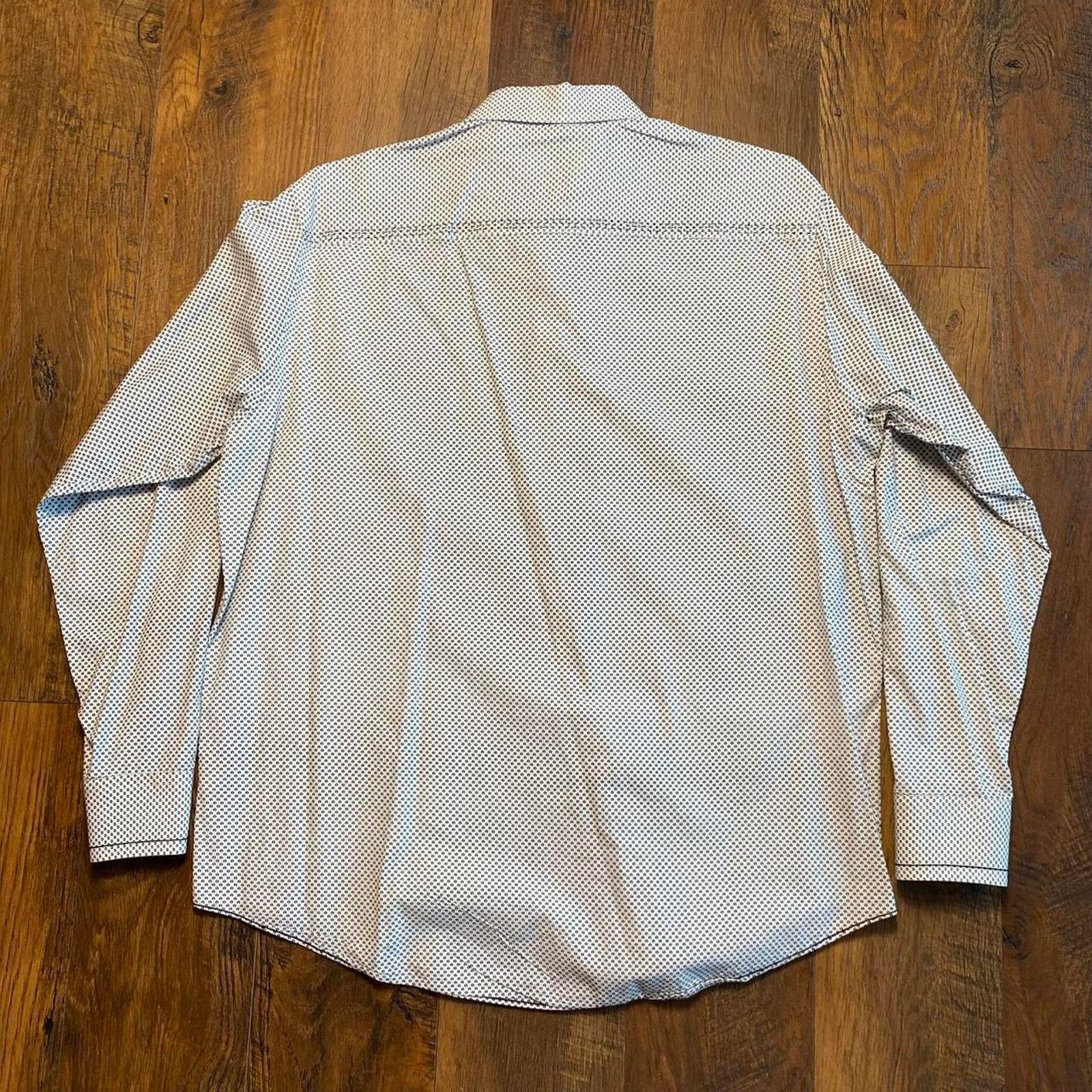 BUGATCHI Bugatchi Uomo - Black, white and silver pattern Dress Shirt Size US L / EU 52-54 / 3 - 3 Thumbnail