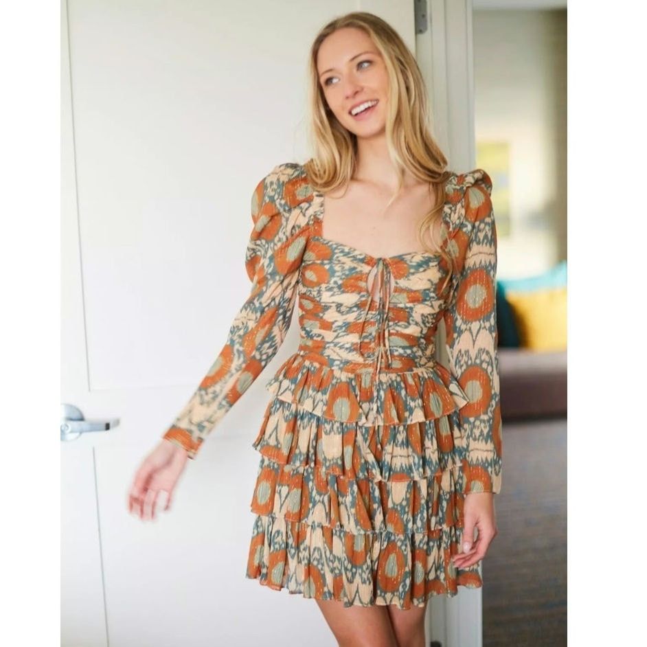 Ulla Johnson Ulla Johnson Naiya Ruffled Long Sleeve Mini Dress Nimbus Size XS / US 0-2 / IT 36-38 - 1 Thumbnail