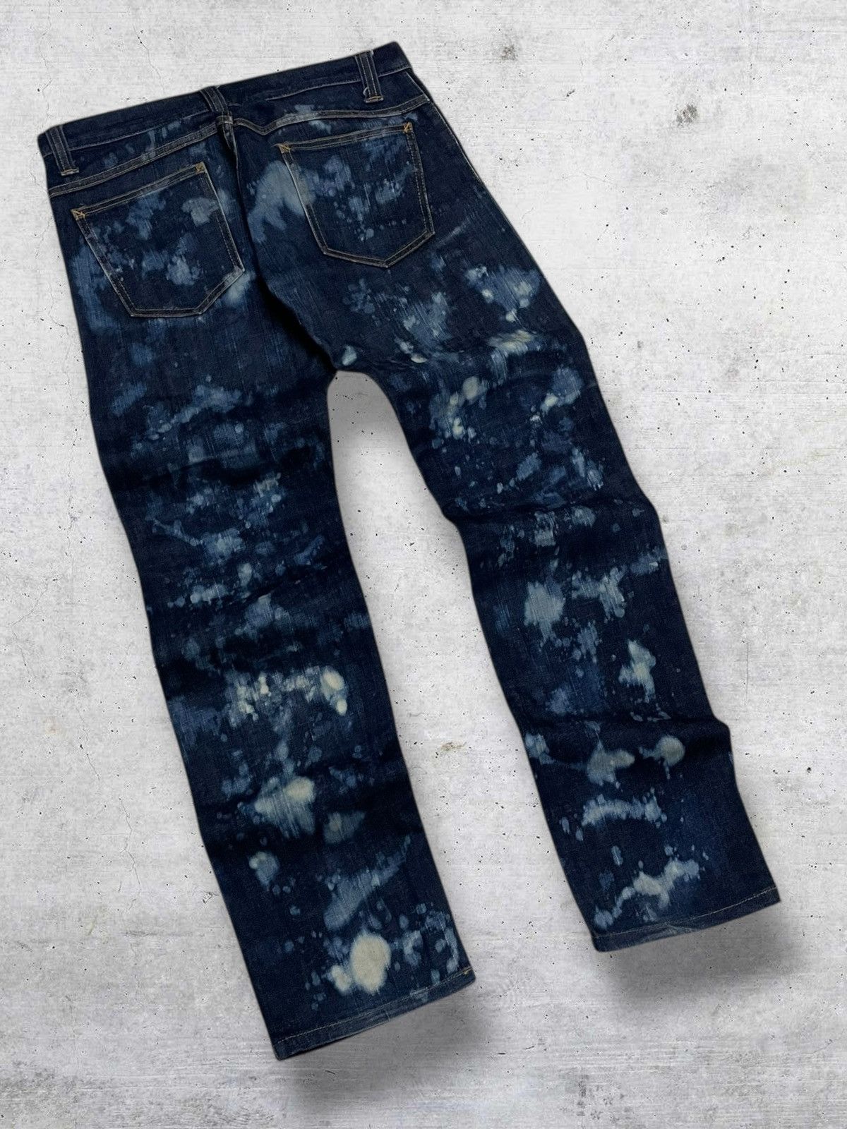 Tornado Mart HARE JAPAN 90S DESIGNER RARE BLEACH DARK INDIGO RUGGED JEAN Size US 32 / EU 48 - 8 Thumbnail