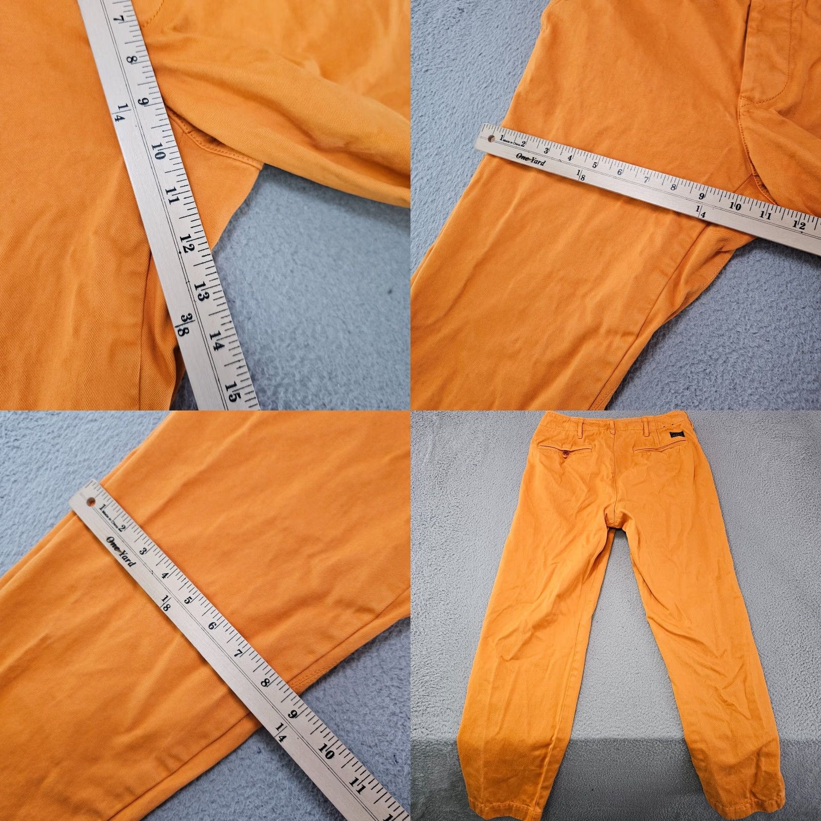 J.Crew VINTAGE J CREW Wallace Barnes Fatigue Camp Pant Mens 29x29 Orange Chino Cotton Size US 29 - 8 Thumbnail