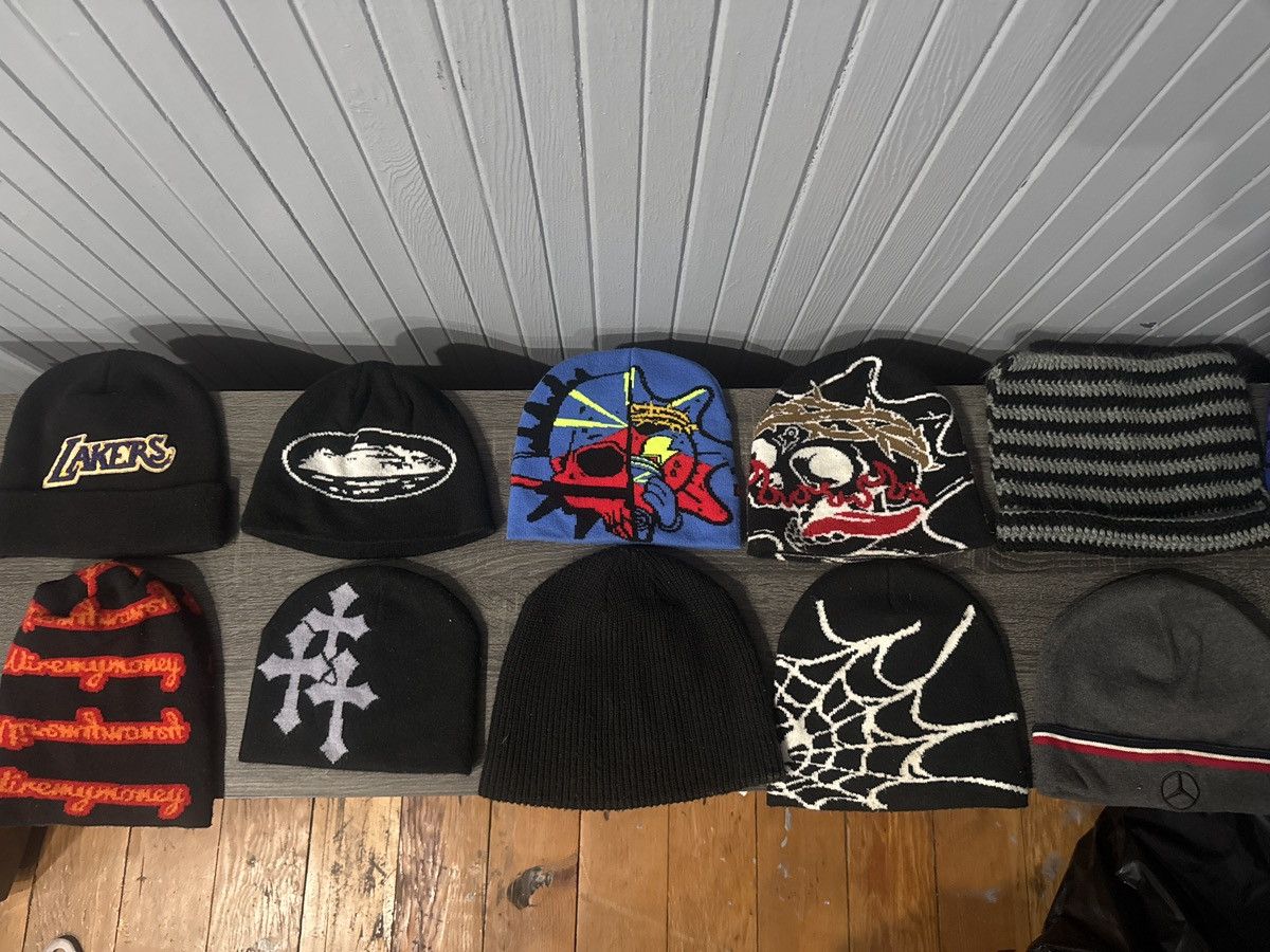 18 Beanies Bundle - Corteiz, Glo Gang, Lakers, AMG, Y2K+more