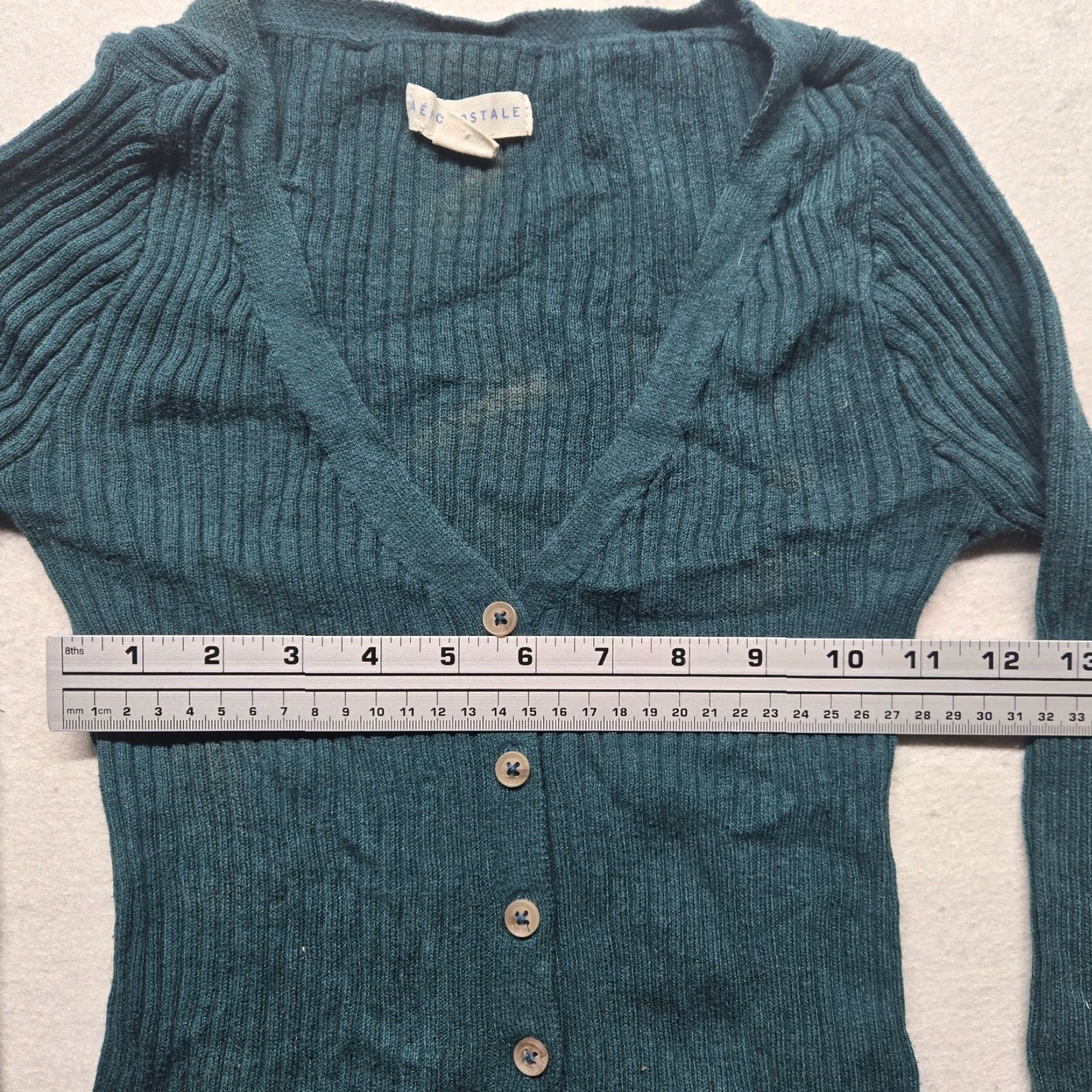 Aeropostale AeroPostale Green Cropped Cardigan Button Up Long Sleeve Sweater Adult Womens XS Size XS / US 0-2 / IT 36-38 - 4 Thumbnail