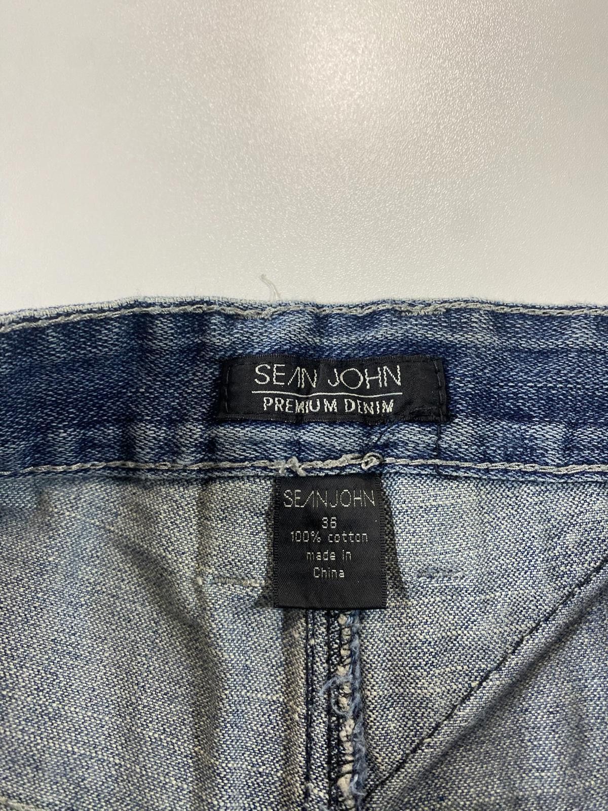 Other Vintage Sean John Blue Denim Jeans with Embroidered Details Size US 33 - 6 Thumbnail