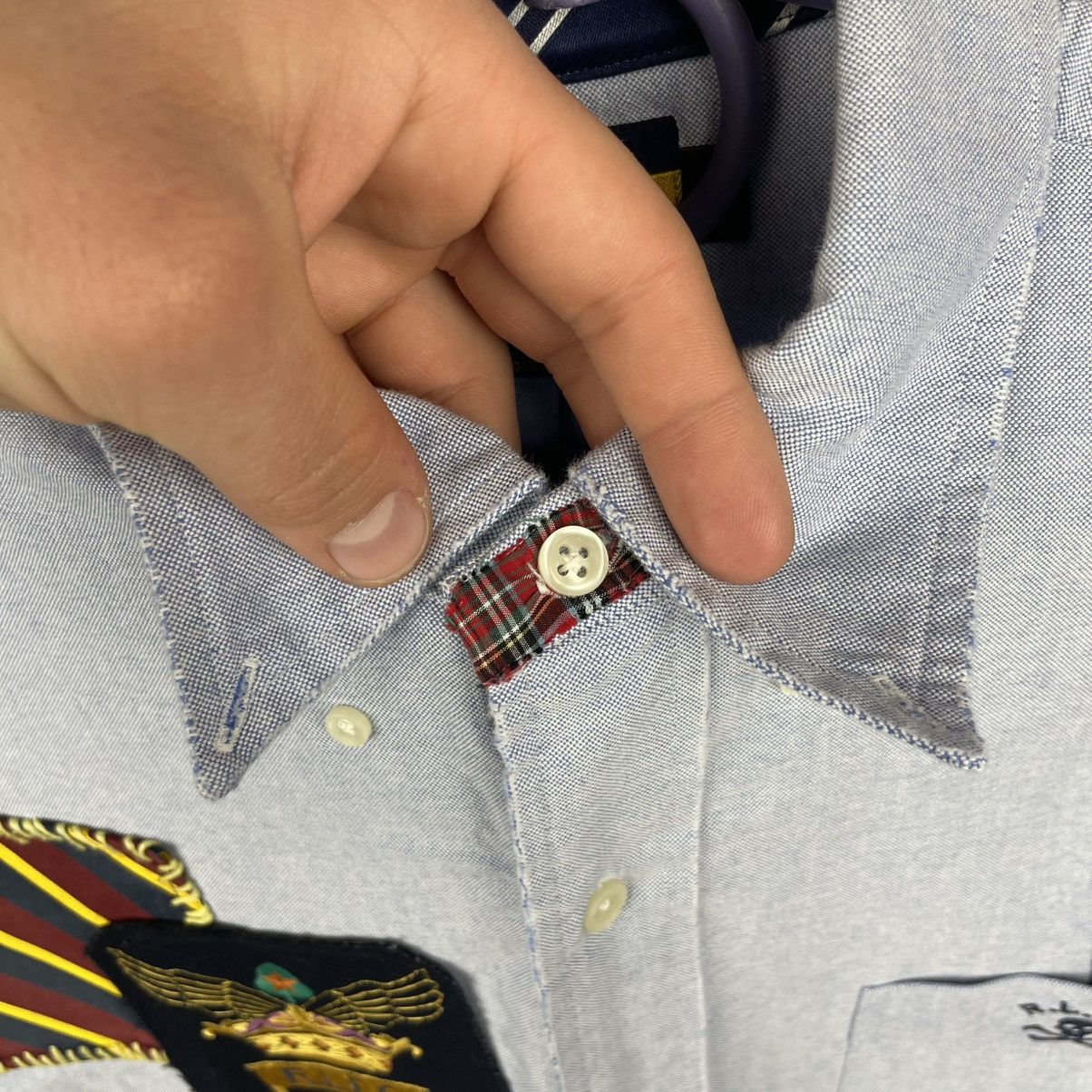 Polo Ralph Lauren Polo Ralph Lauren Rugby Patchwork Oxford Blue Shirt Size US M / EU 48-50 / 2 - 13 Thumbnail