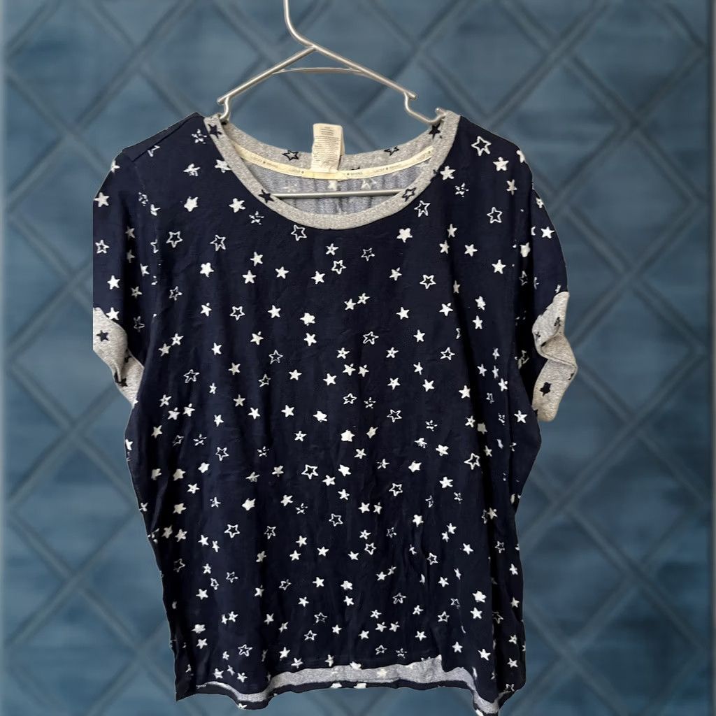 Lucky Brand Lucky Brand Sleep Shirt XL Blue Stars Short Sleeve Lounge Womens Crew Neck Size XL / US 12-14 / IT 48-50 - 1 Thumbnail