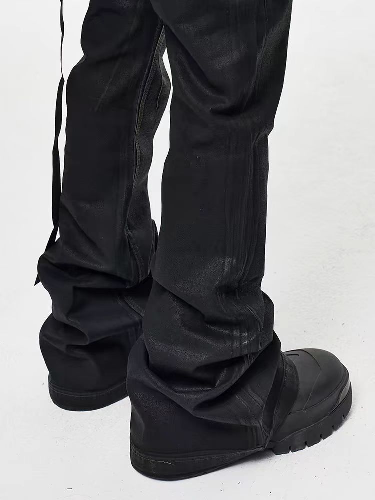Japanese Brand × Jean High Street Coated Micro Flare Loose Jeans Size US 30 / EU 46 - 4 Thumbnail