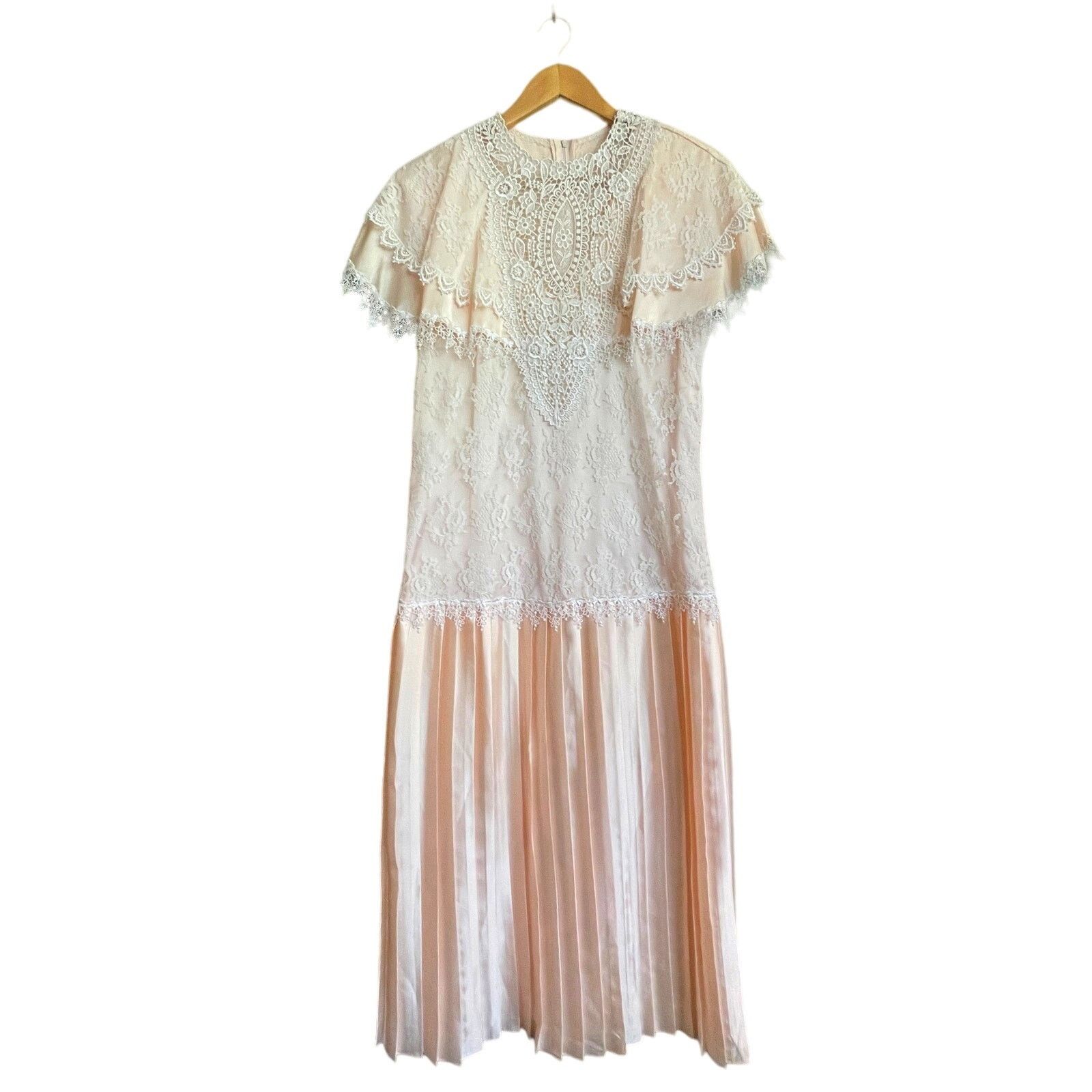 Vintage VINTAGE 80s McClintock Pink Satin Tea Length Dress Size Med Size M / US 6-8 / IT 42-44 - 1 Thumbnail