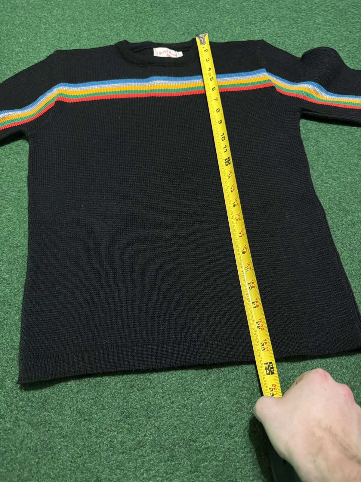 Vintage Scotch Craft Rainbow Stripe 70s Wool 17.5x24 Retro Sweater Size US S / EU 44-46 / 1 - 5 Thumbnail