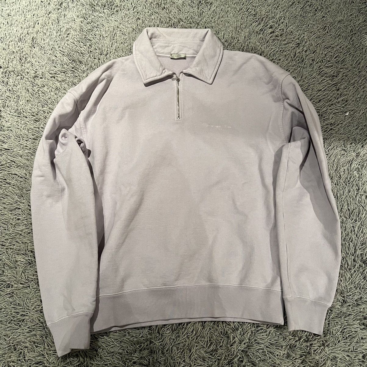 image of Christian Dior Homme Couture Purple Lilac Sweatshirt Collar, Men's (Size Small)