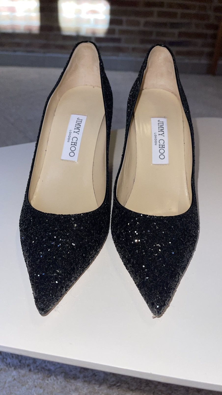 Jimmy Choo Jimmy Choo Black Glitter Pumps Size 39 Size US 9 / IT 39 - 5 Thumbnail