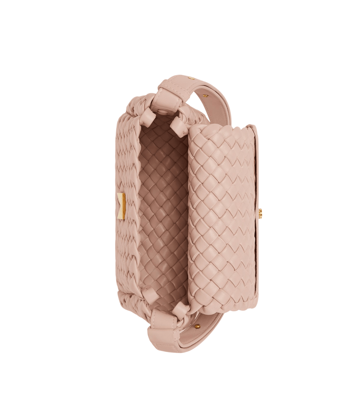 BOTTEGA VENETA Cobble Mini Lotus Leather Shoulder Bag