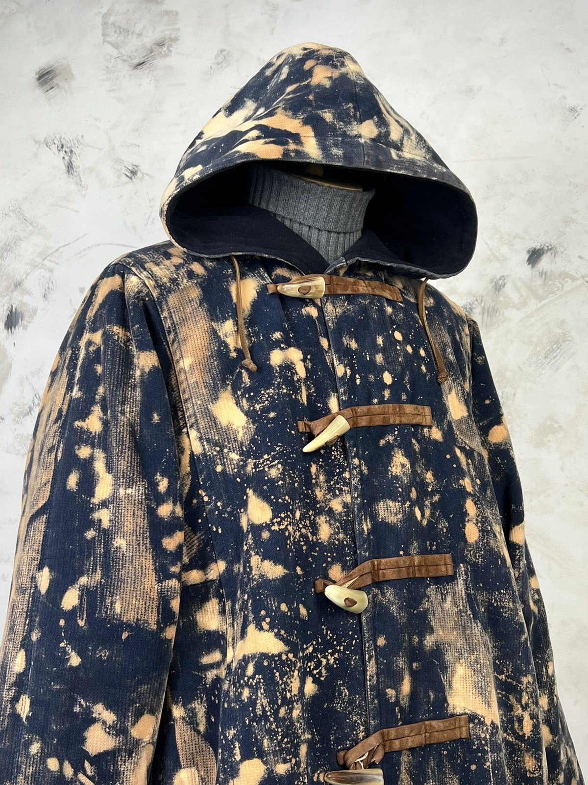Byblos Byblos Bleached Custom Duffle Coat Hooded Made in Italy L-XL Size US XL / EU 56 / 4 - 4 Thumbnail