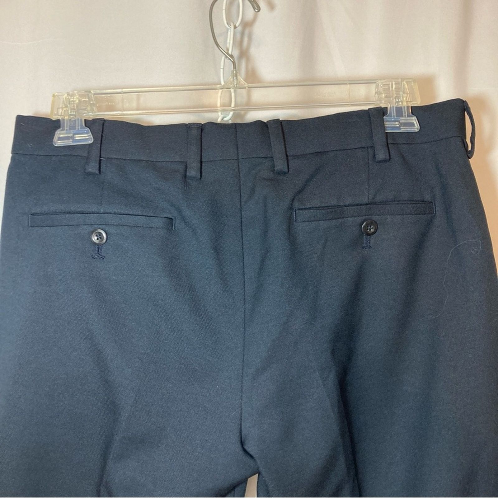 Other Louis Raphael Navy Blue Pleated Tapered Straight Slack Pants Size US 33 - 6 Thumbnail