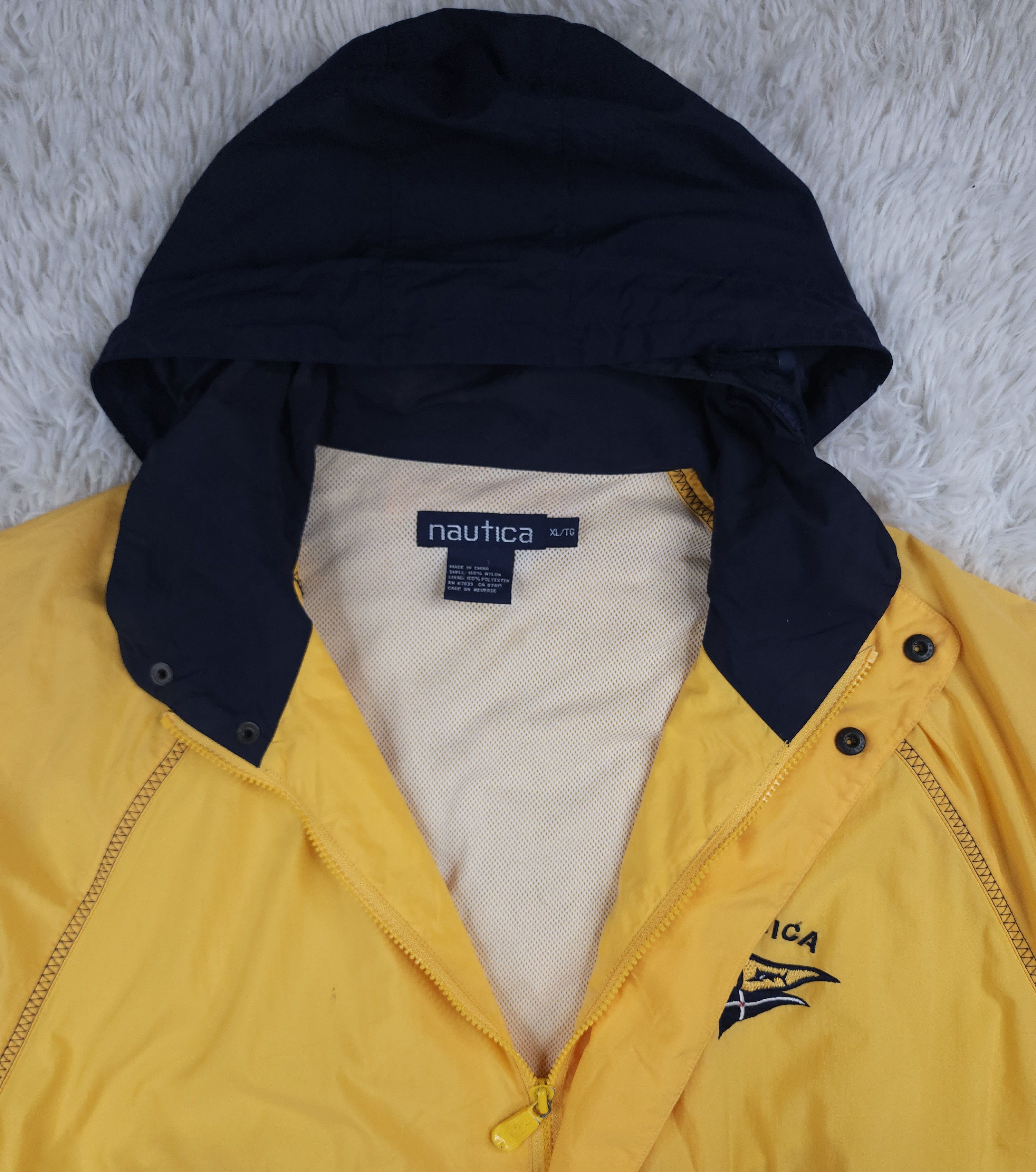 Nautica Vintage Nautica full zip yellow windbreaker hoodied jacket Size US XL / EU 56 / 4 - 5 Thumbnail