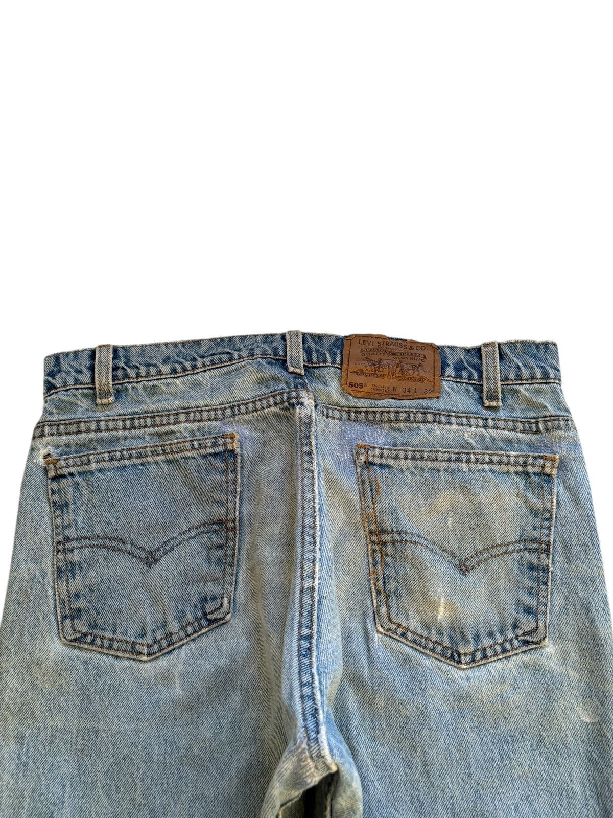 Levi's Vintage 90s Levis 505 Mud Wash Ripped Star Shape Jeans Size US 33 - 8 Thumbnail
