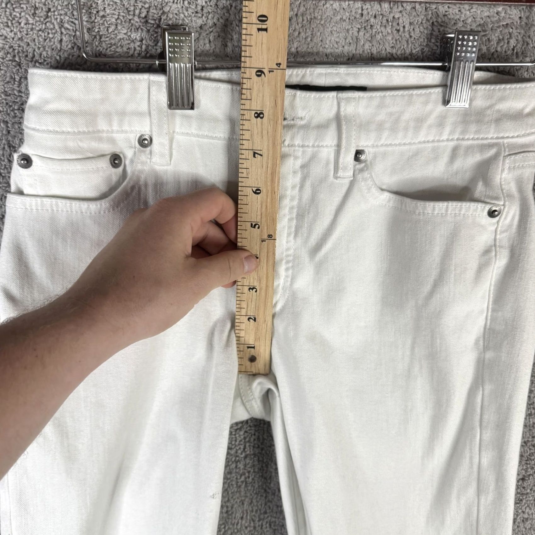 Ralph Lauren Lauren Ralph Lauren Classic Skinny Curvy Jeans Womens 2 White Mid Rise Stretch Denim 5-Pocket Zip Button Size 26" / US 2 / IT 38 - 6 Thumbnail