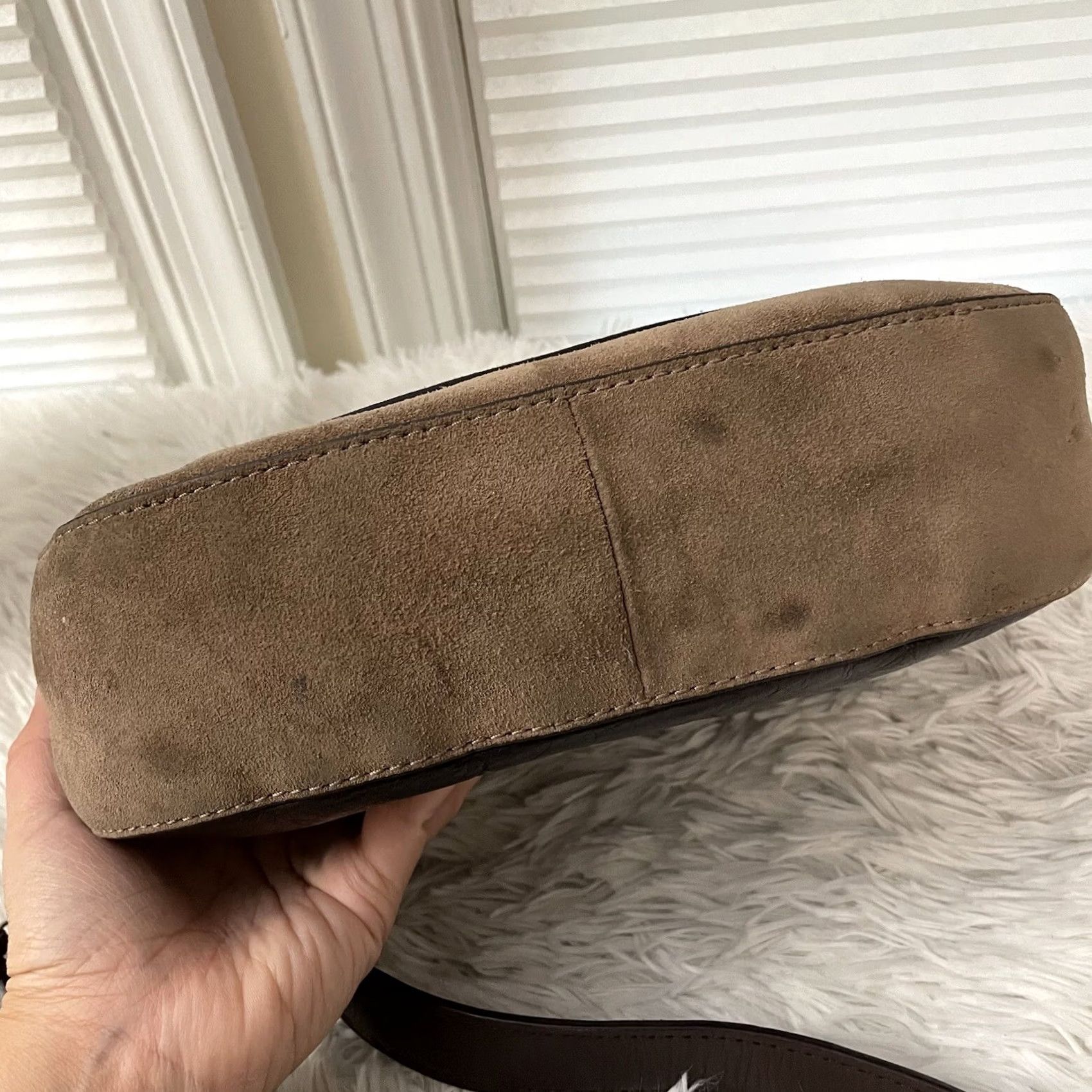 Michael Kors Michael Kors Saddle Bag Leather Suede Crossbody Brown Medium Women's Michael Kors Elyse Size ONE SIZE - 4 Thumbnail