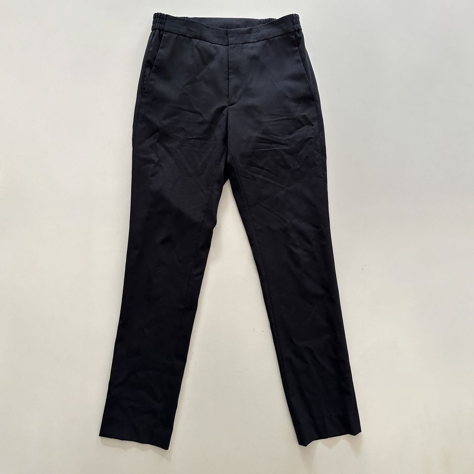 Sandro Paris Straight Leg Virgin Wool Pants Trousers NAVY