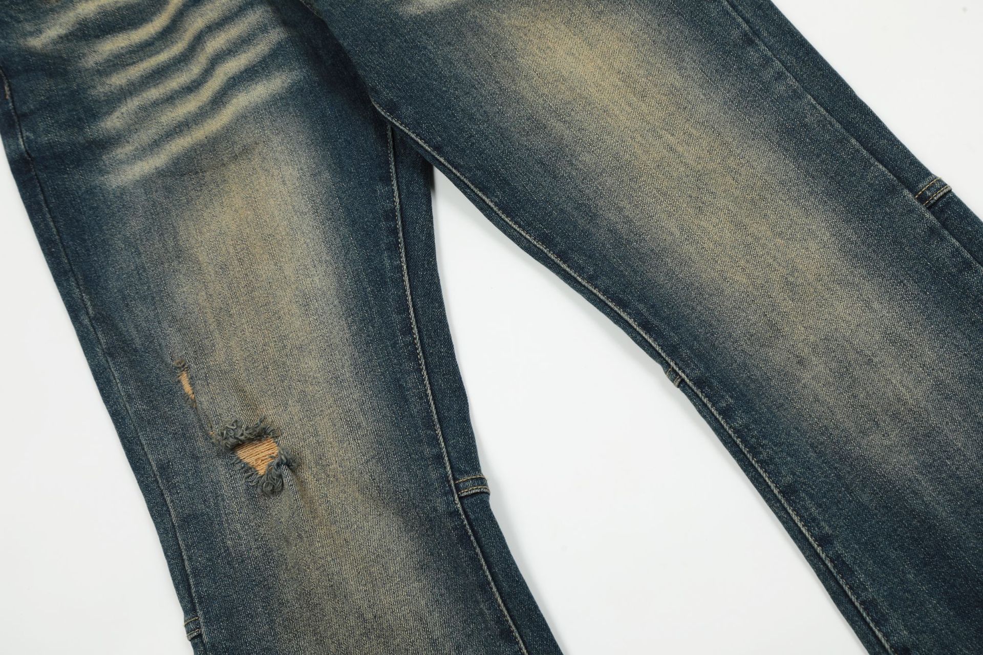 Japanese Brand × Jean High street wide-leg flared whisker ripped cargo jeans Size US 32 / EU 48 - 4 Thumbnail