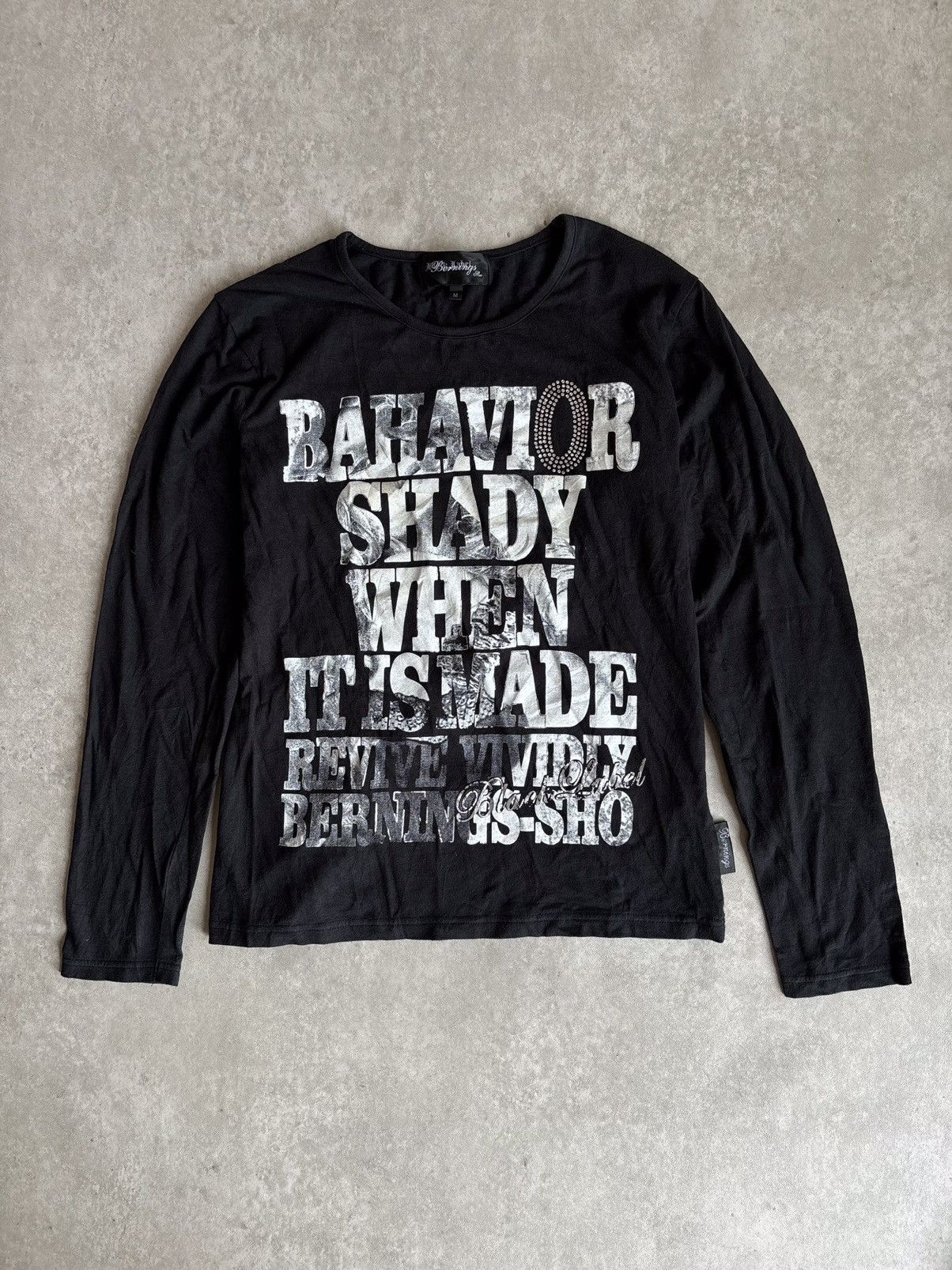 If Six Was Nine × Japanese Brand × Le Grande Bleu (L.G.B.) Bernings Tho Black Label Poem Longsleeve Size US M / EU 48-50 / 2 - 1 Thumbnail