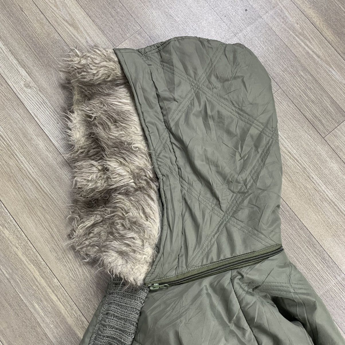 If Six Was Nine 2000’s JKG Puffer Fur Army Green LGB GOA Style Jacket Size US L / EU 52-54 / 3 - 5 Thumbnail
