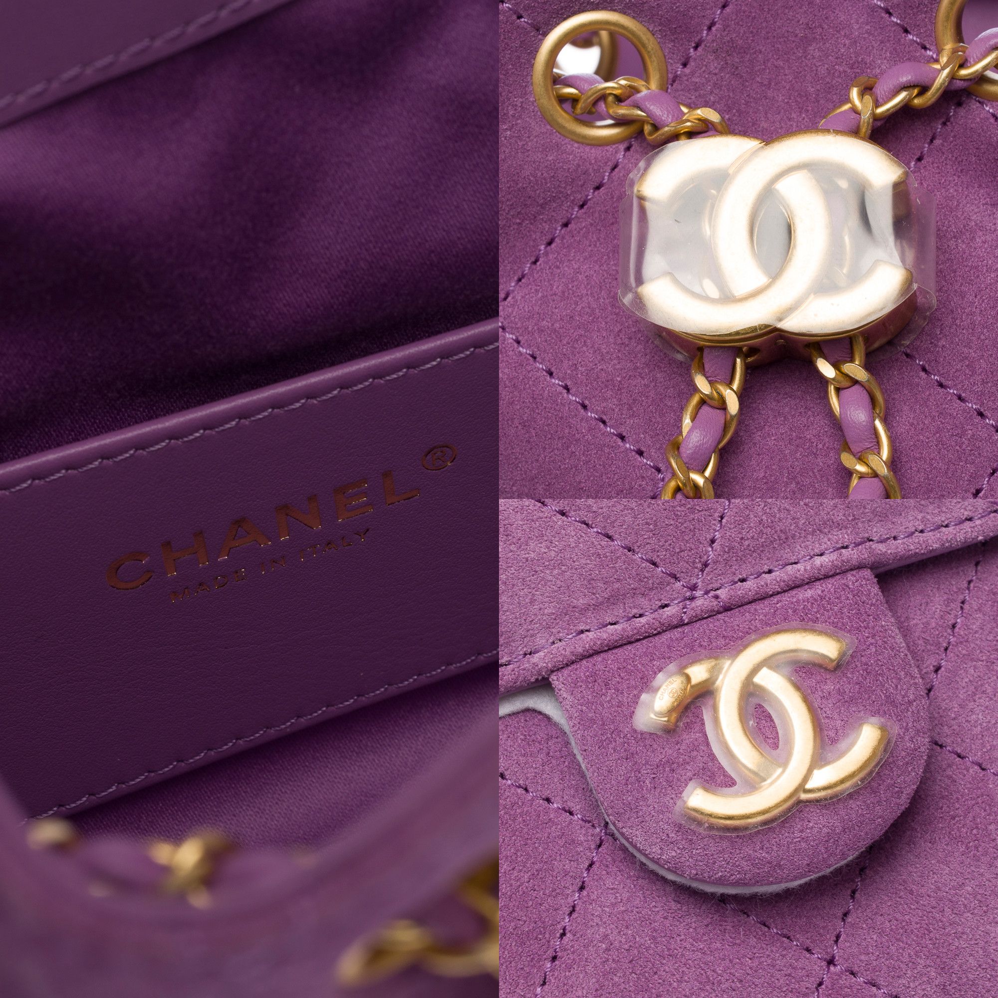 Chanel 25 bag in purple leather