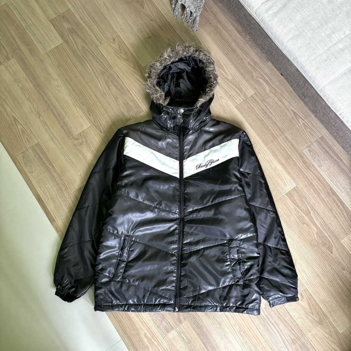 Japanese Brand Midas Flannel Glitter Fur Puffer Down Jacket | Grailed